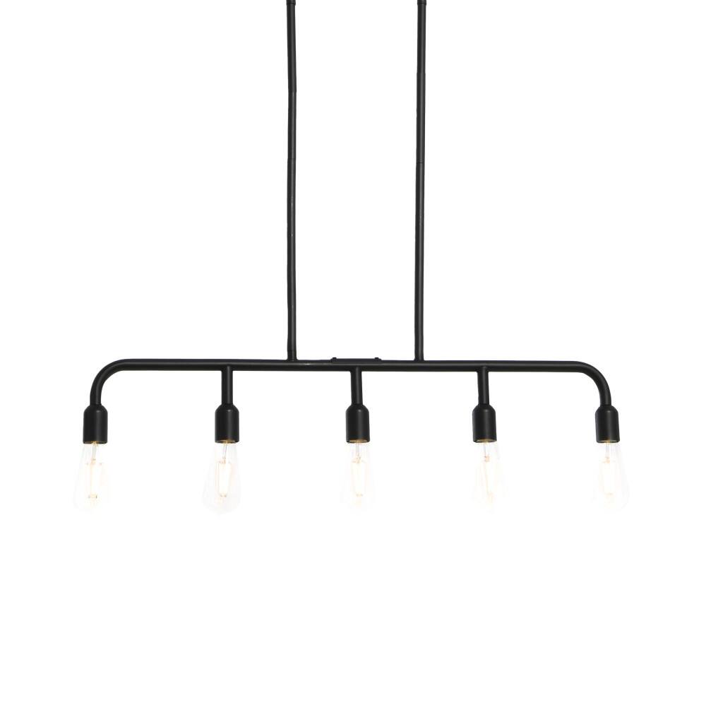 Hello Honey® Robert Stevenson Lighting Benson Exposed Bulb Metal 5-Light Linear Chandelier