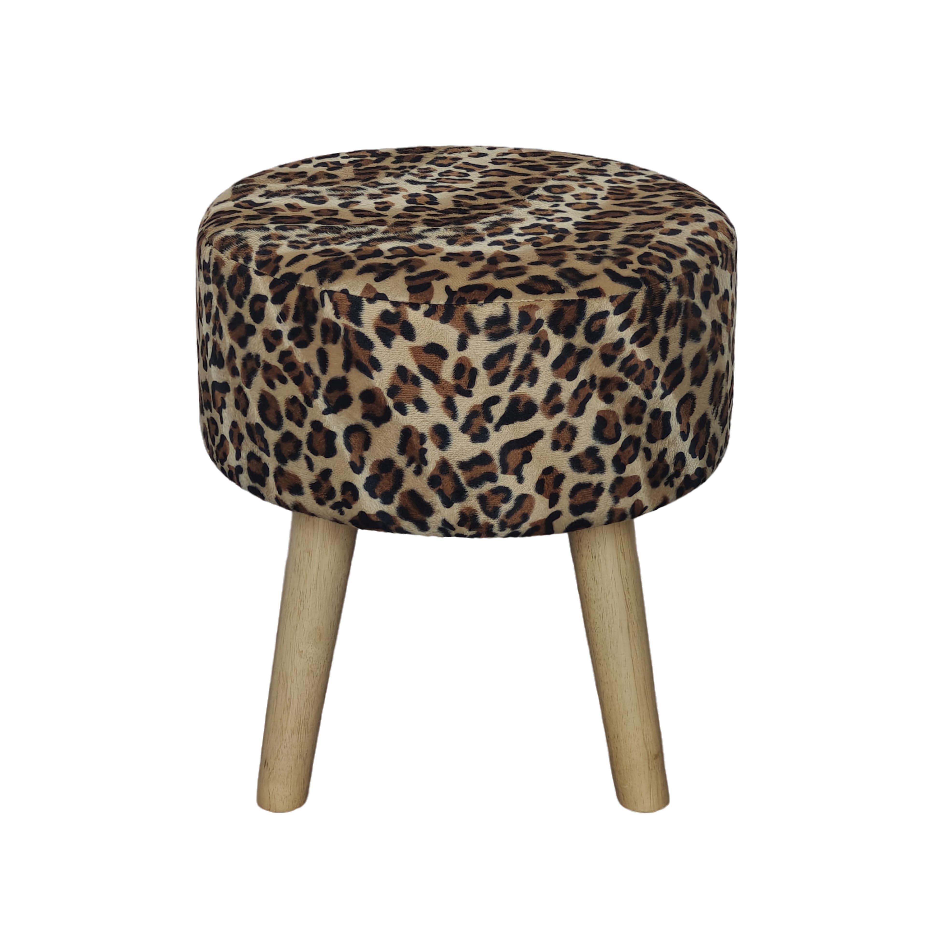 16&#x22; Faux Leopard Fur Stool by Ashland&#xAE;