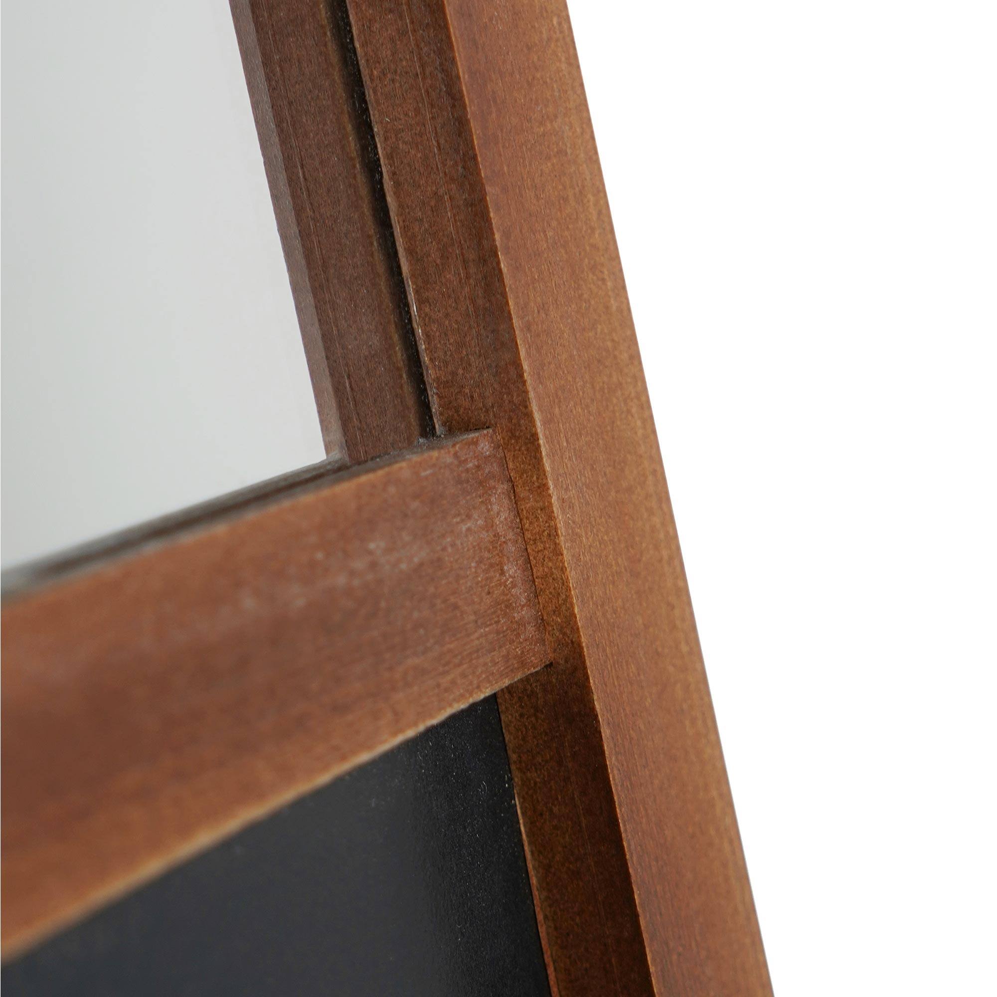 Wood Decorative Ladder Mirror with Chalkboard &#x26; Hooks - 68&#x22;