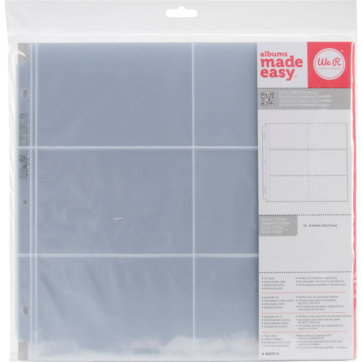 We R Memory Keepers® 12 x 12 Ring Page Protectors, 50ct.