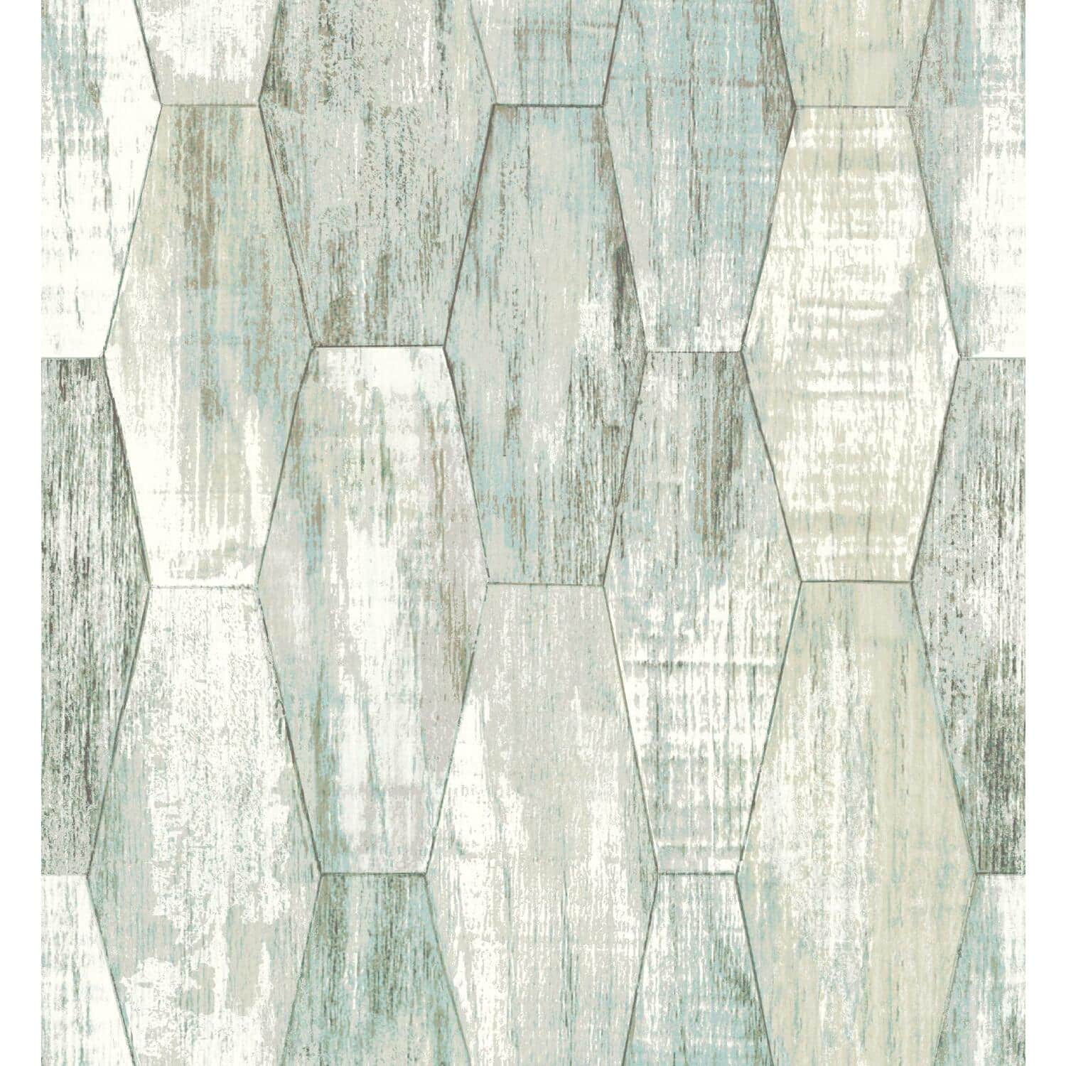 RoomMates Wood Hexagon Tile Peel &#x26; Stick Wallpaper
