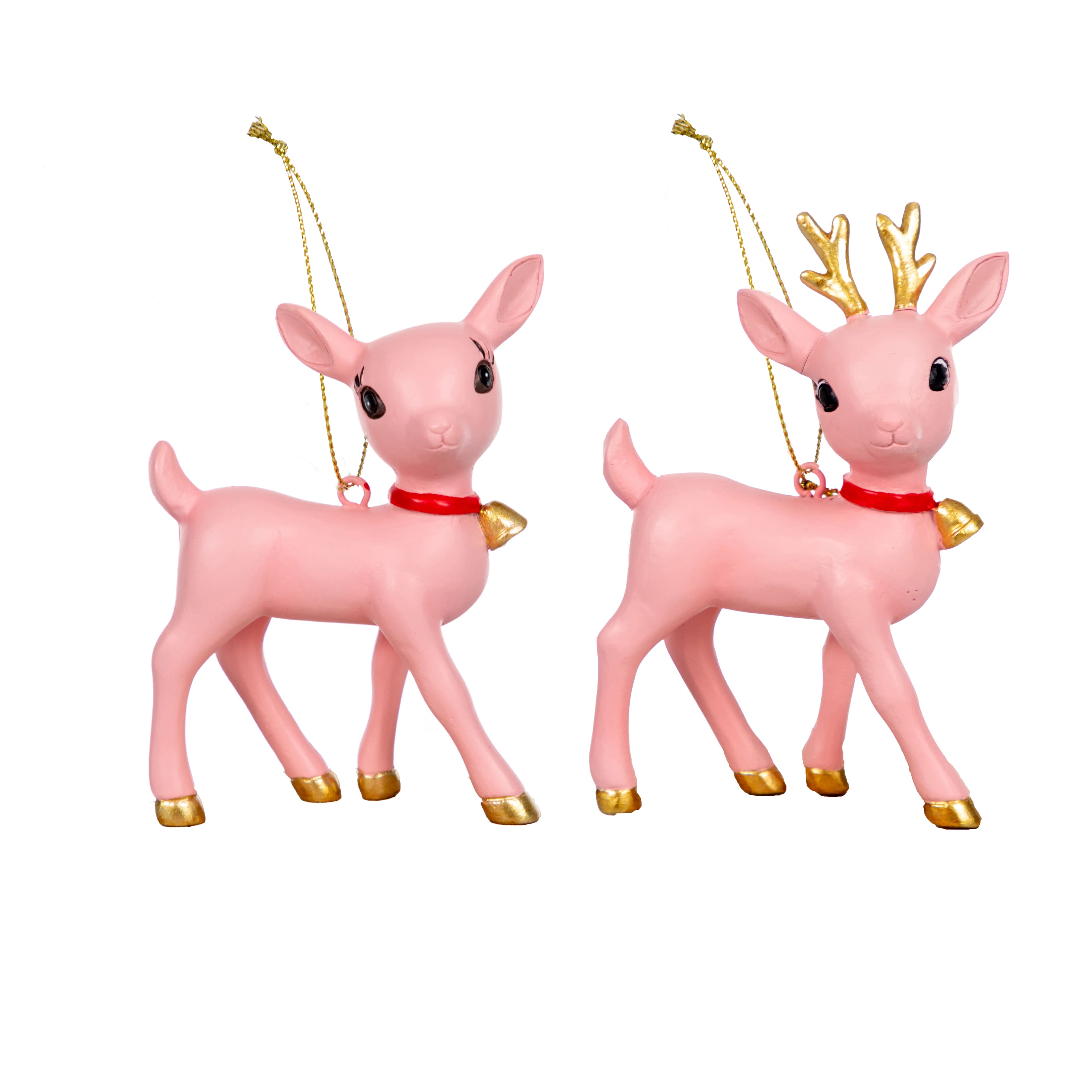 Assorted 2.5&#x22; Pink Deer Ornament by Ashland&#xAE;, 1pc.