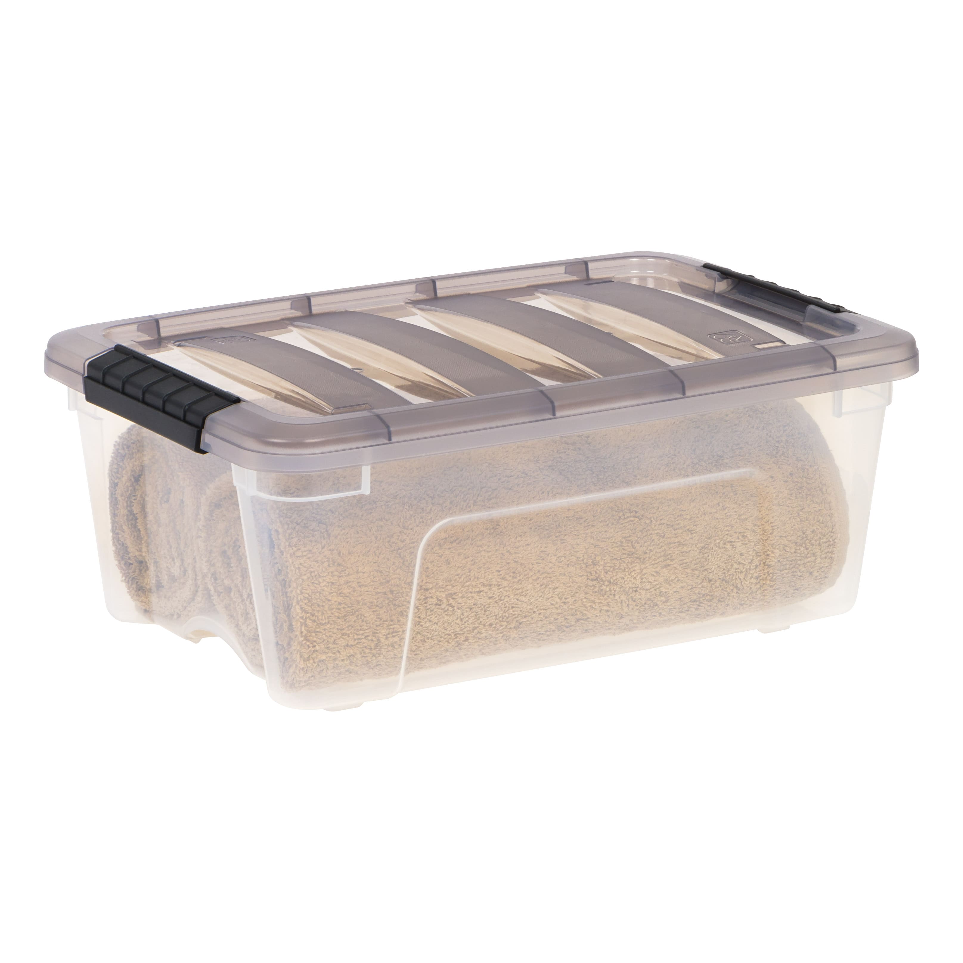 IRIS&#xAE; Stack &#x26; Pull&#x2122; Clear Storage Box with Gray Lid