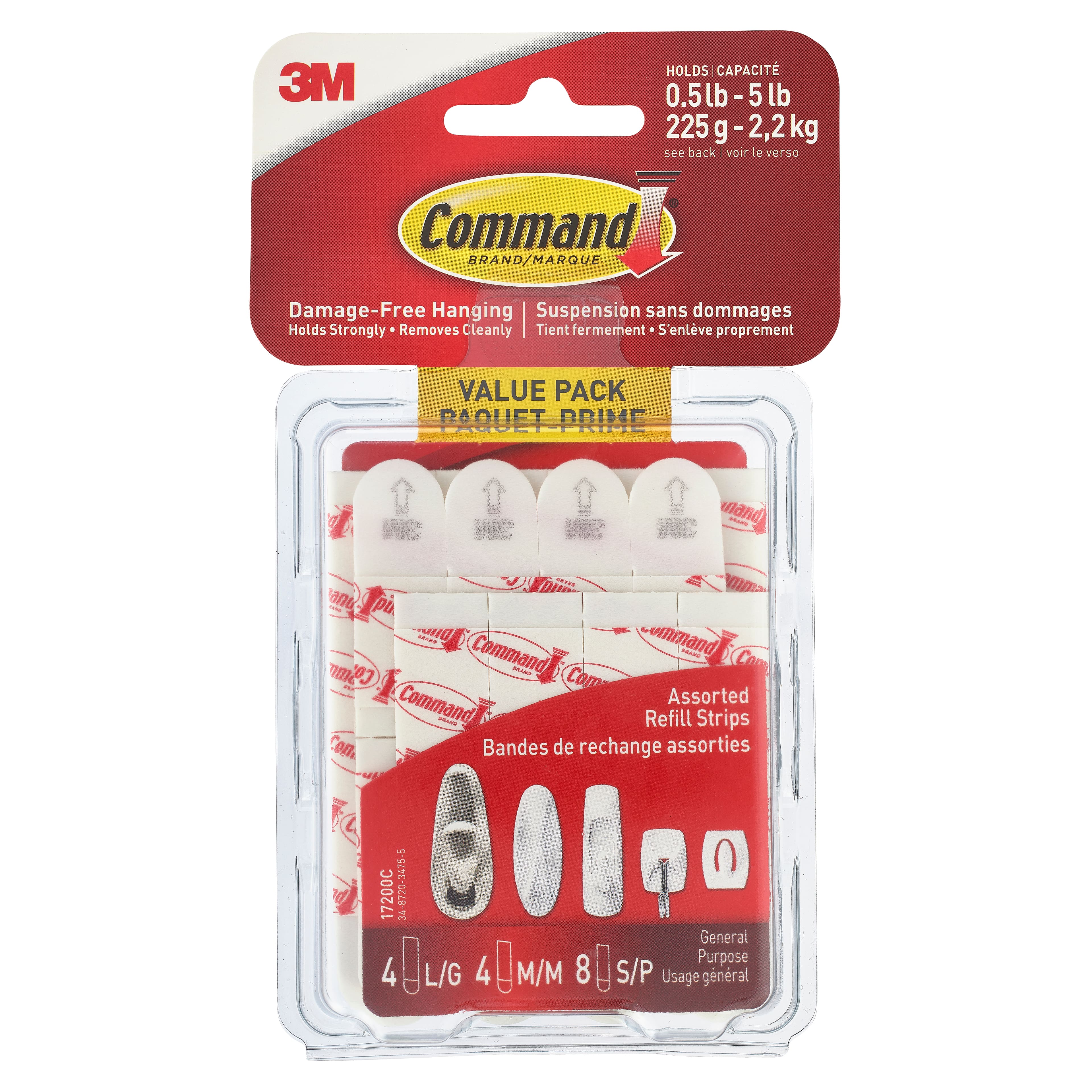 Command&#x2122; White Assorted Refill Strips