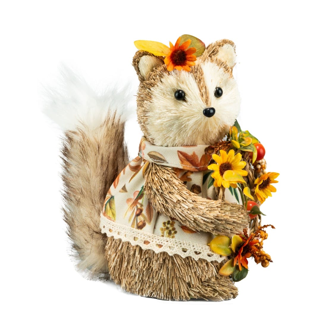 6&#x22; Fox with Sunflower Wreath Natural D&#xE9;cor by Ashland&#xAE;