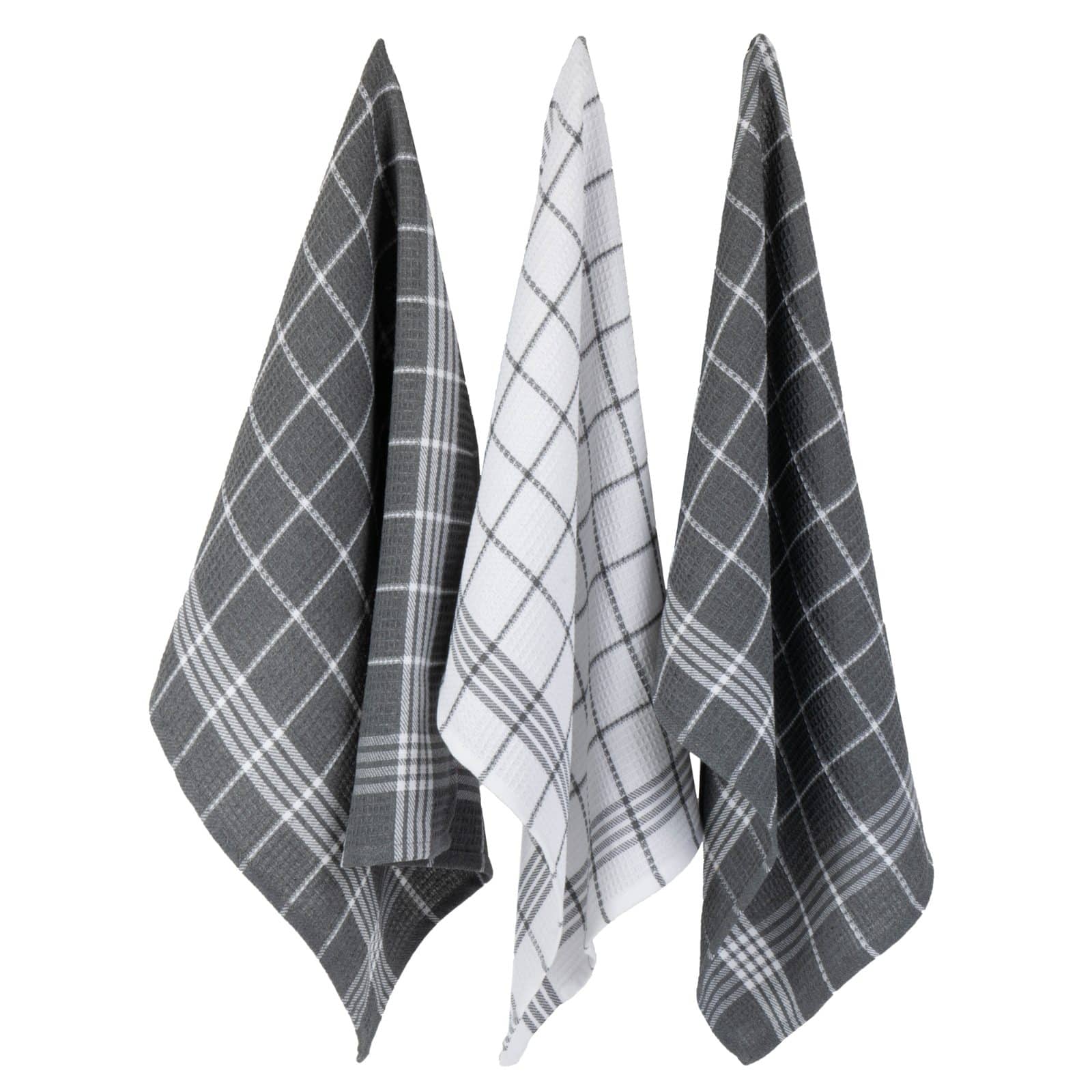 DII® J&M Gray Waffle Weave Dishtowel & Dishcloth Set
