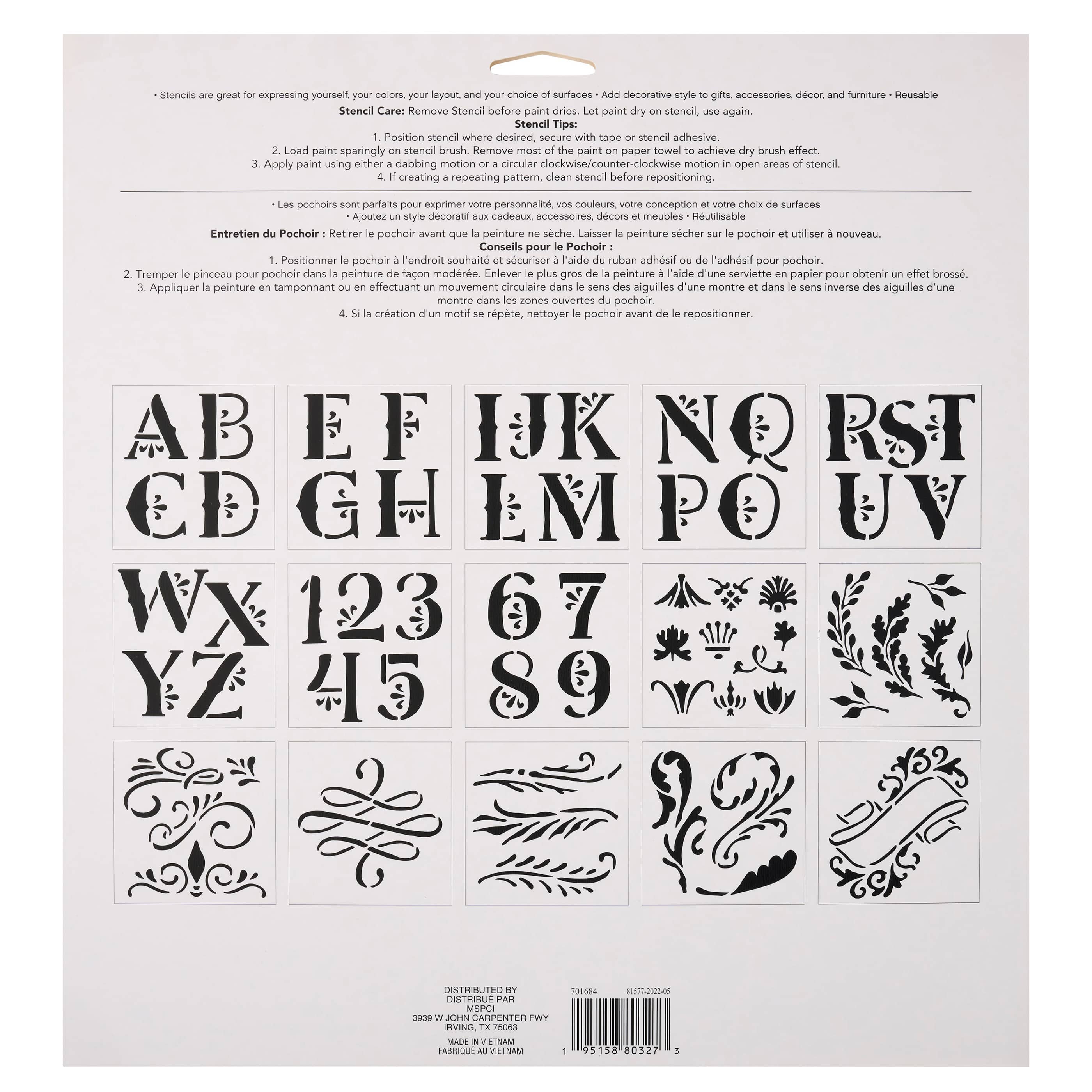 Alphabet Decorative Fonts by Craft Smart&#xAE;, 12&#x22; x 12&#x22;
