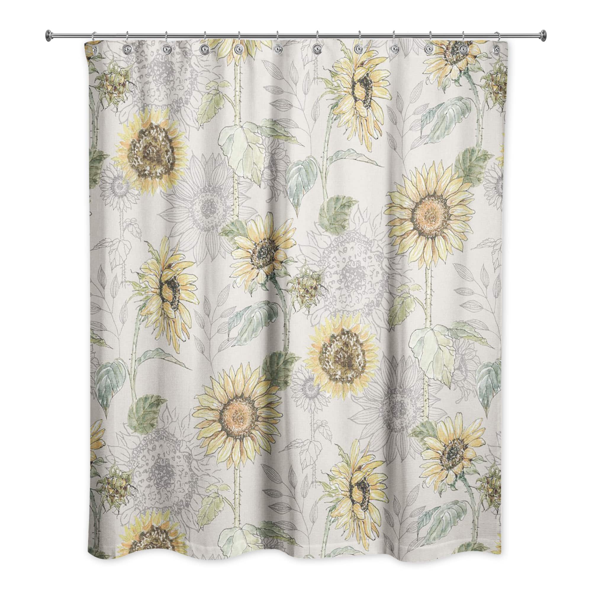 Sunflower Pattern Shower Curtain