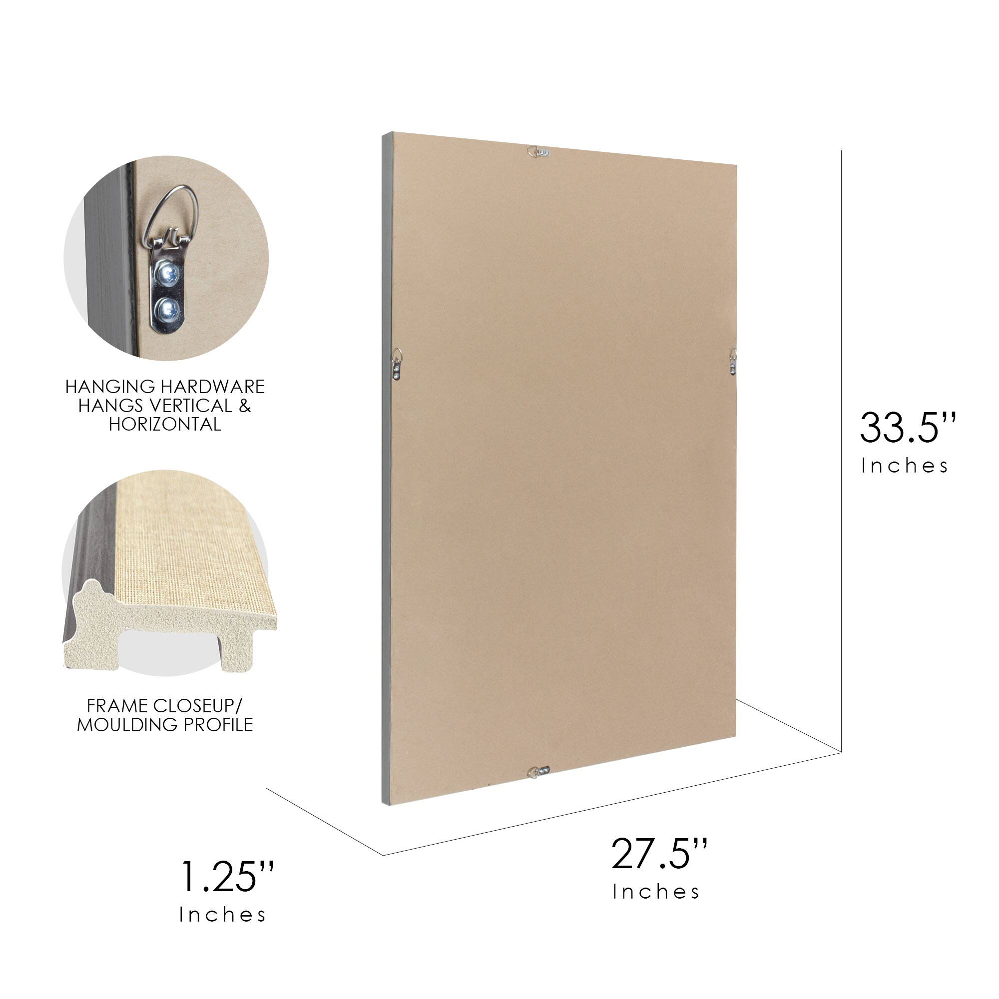 Head West Textured Gray Mat Framed Beveled Glass Accent Mirror