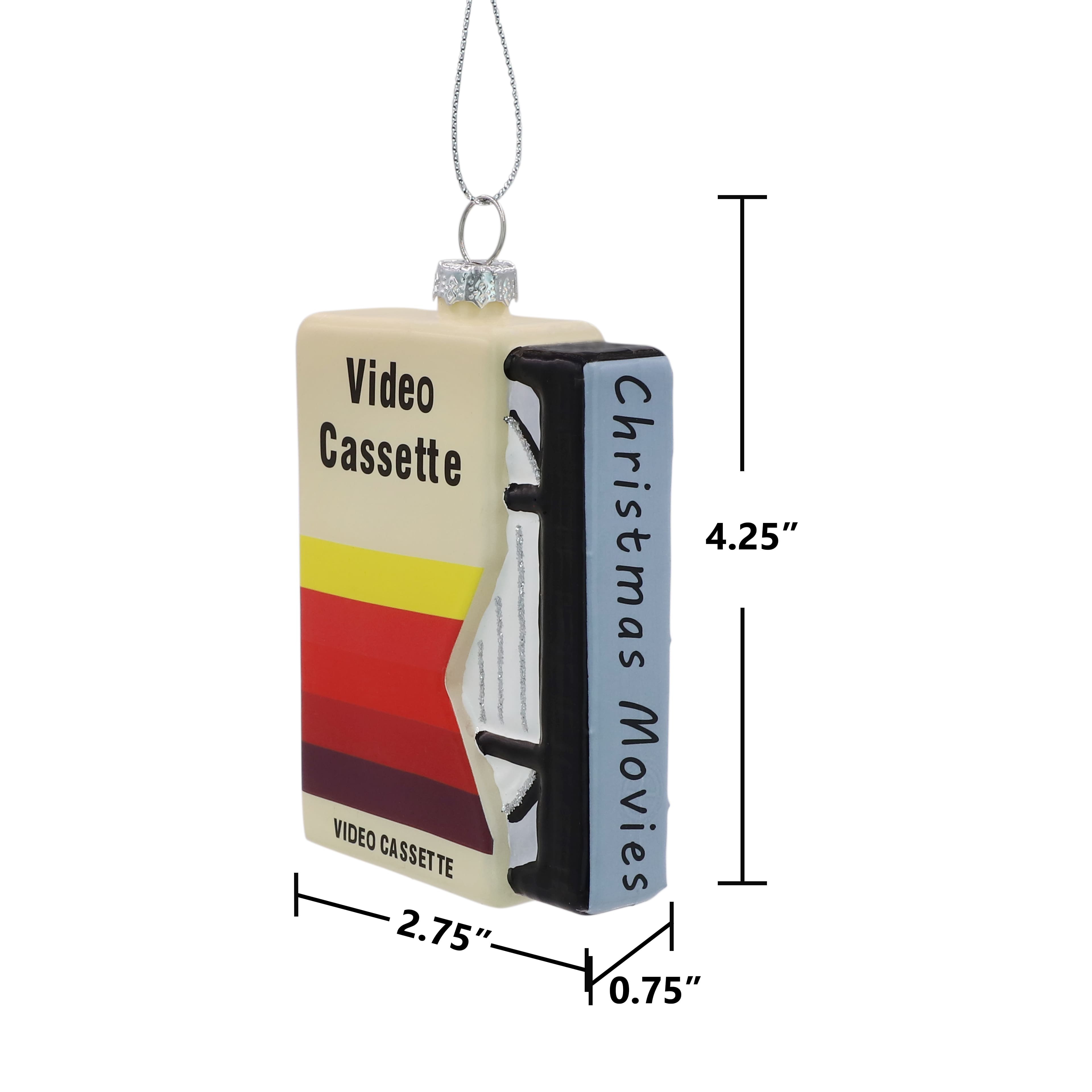 4.25&#x22; Christmas Movies VHS Tape Glass Ornament by Ashland&#xAE;