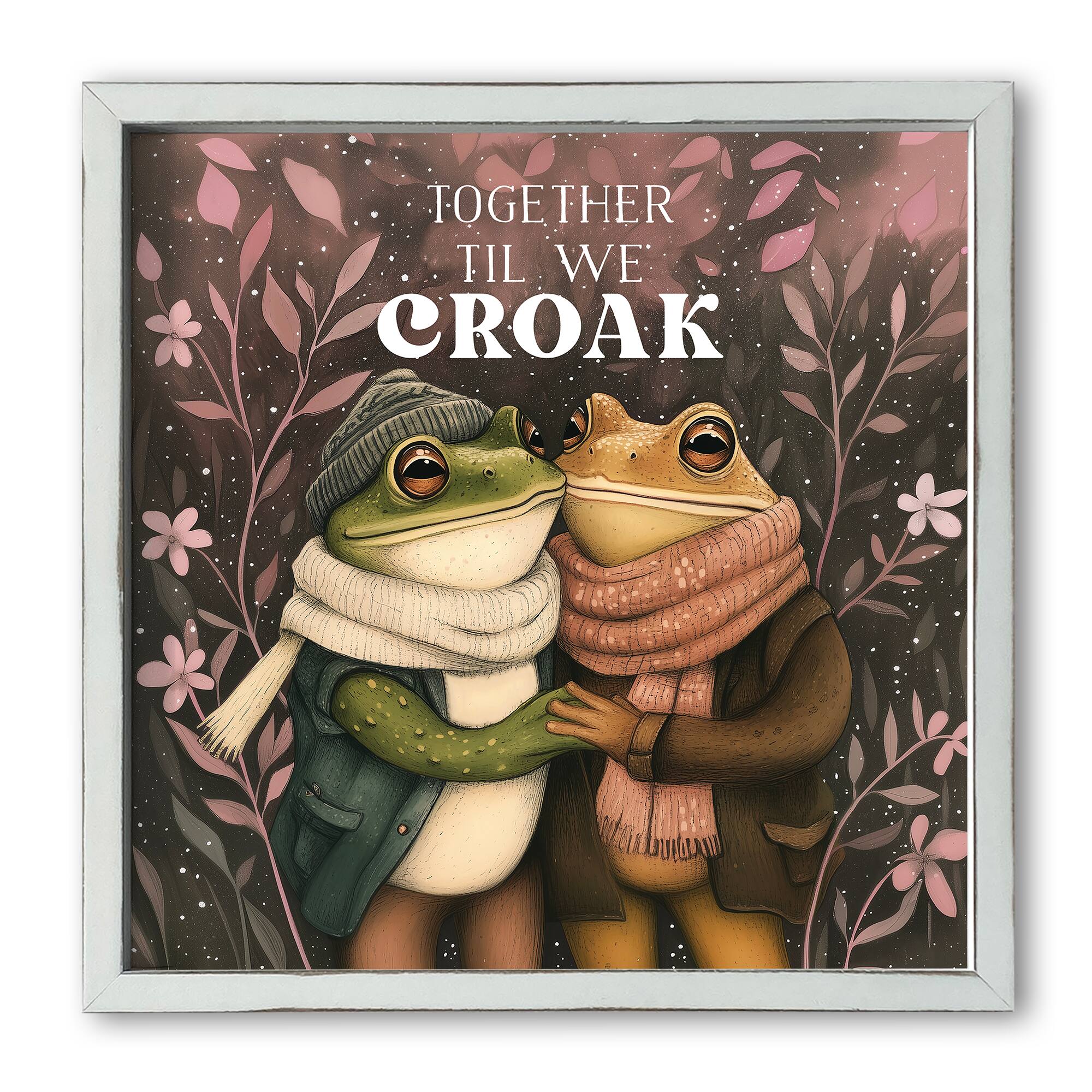 Together Til We Croak White Framed Print