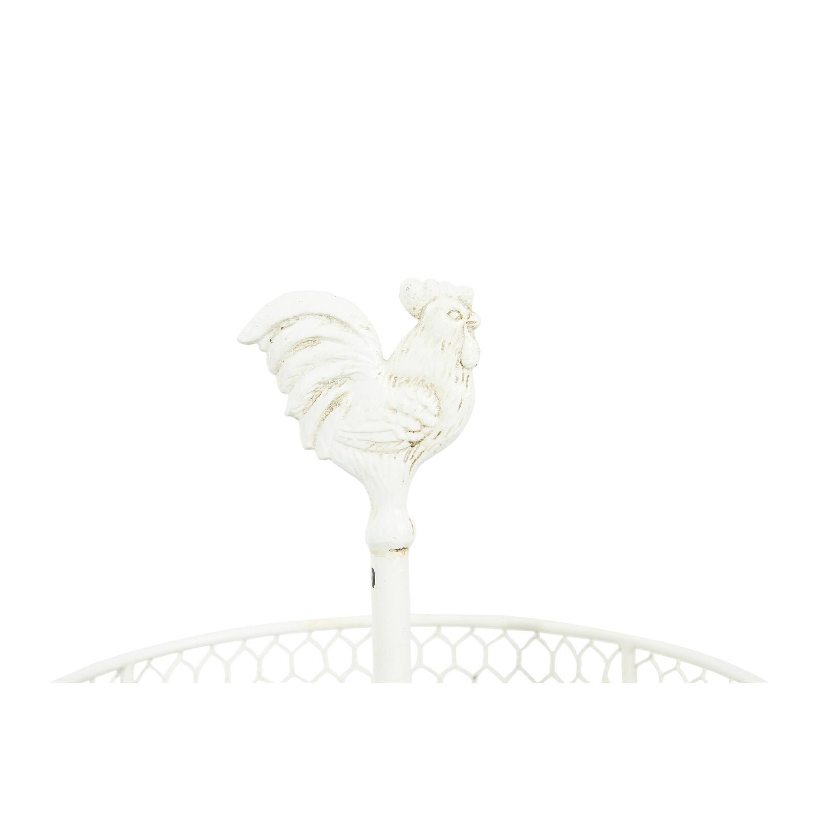Hello Honey&#xAE; 18.5&#x22; 2-Tier Wood &#x26; Metal Round Trays With Rooster Top
