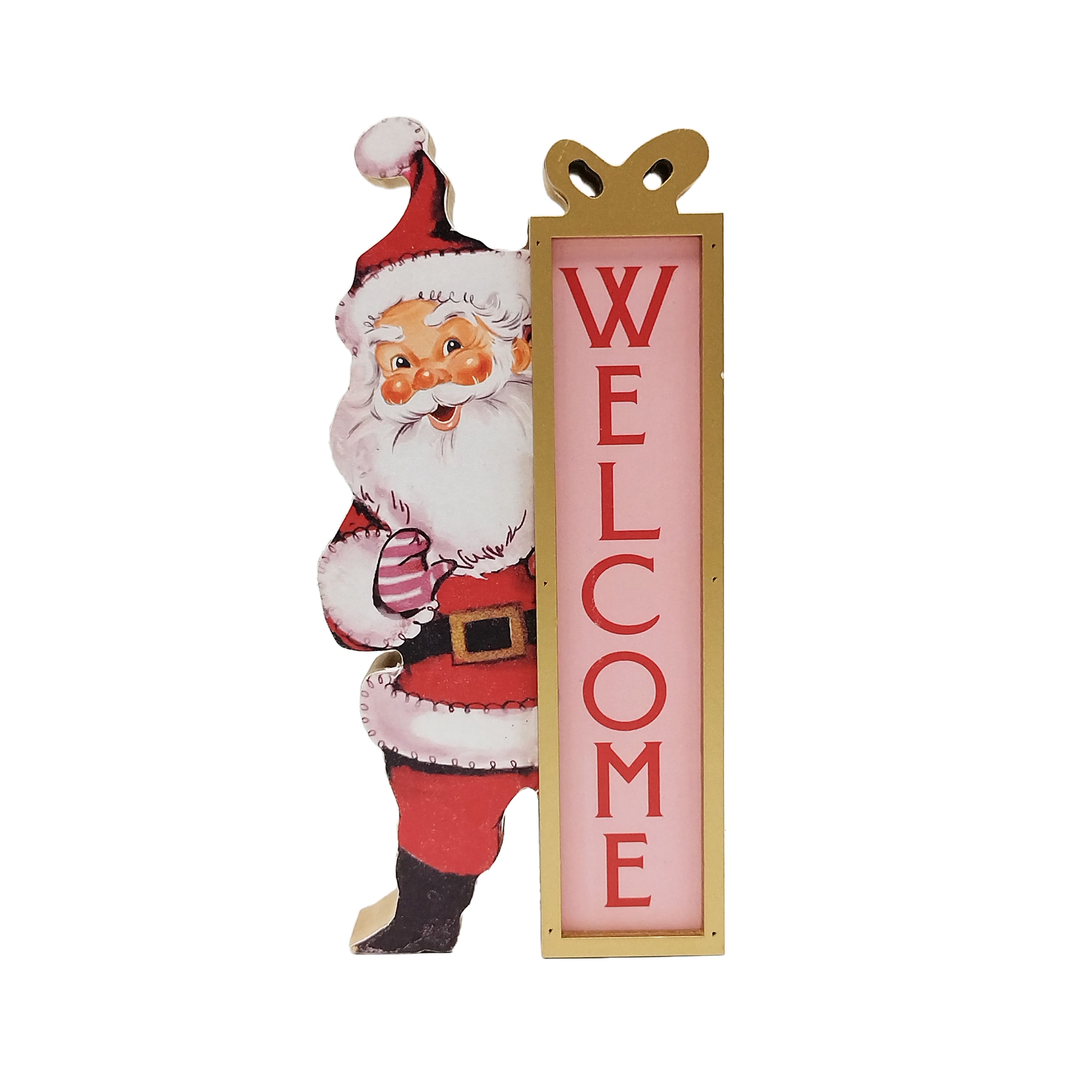 7.75&#x22; Santa Welcome Sign Tabletop D&#xE9;cor by Ashland&#xAE;