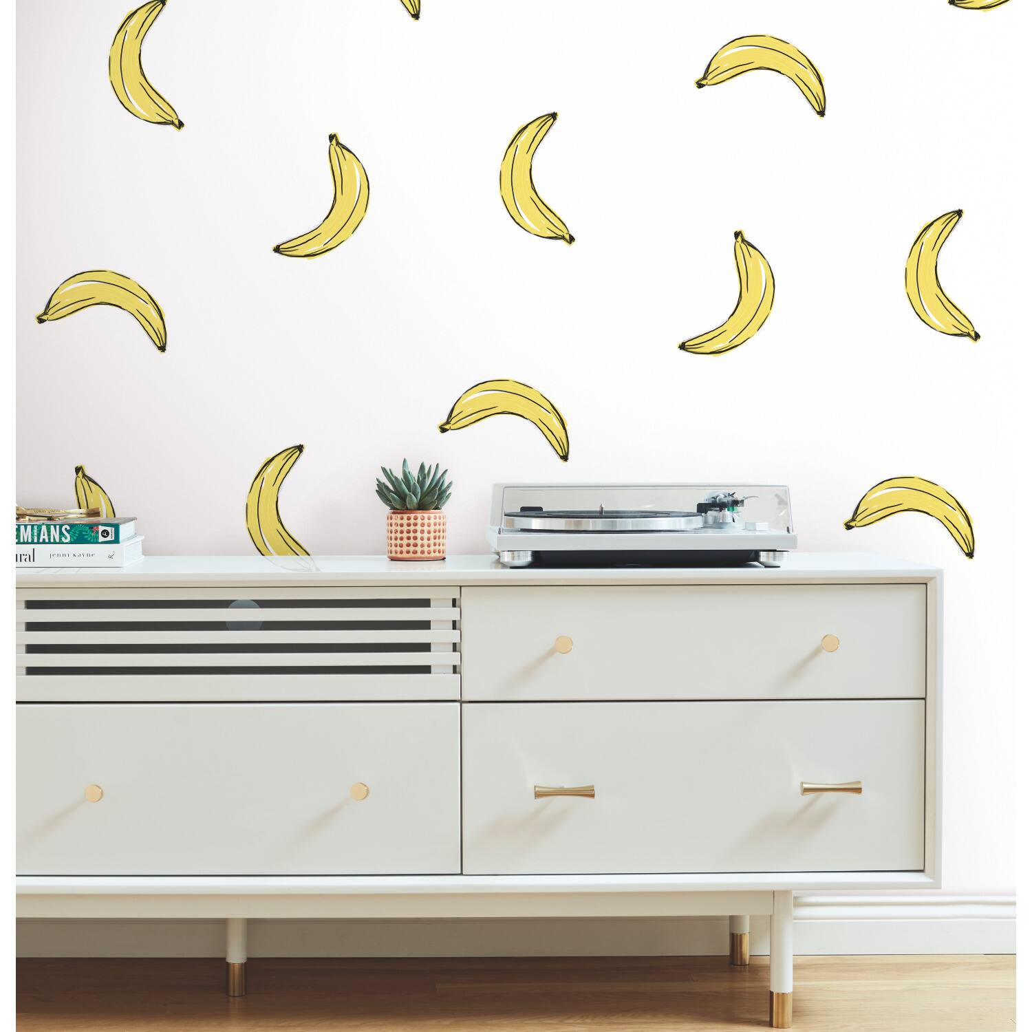 RoomMates Mr. Kate Banana Print Peel &#x26; Stick Wallpaper