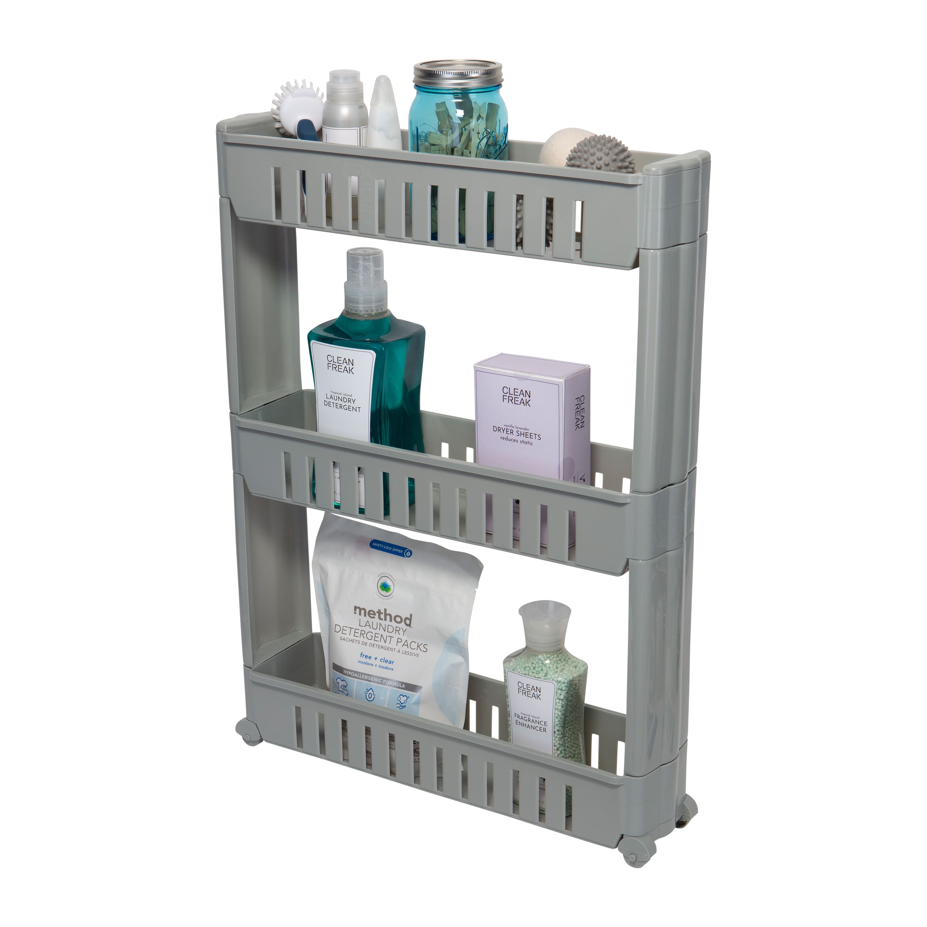 Simplify Gray 3-Tier Slim Slide Out Storage Cart