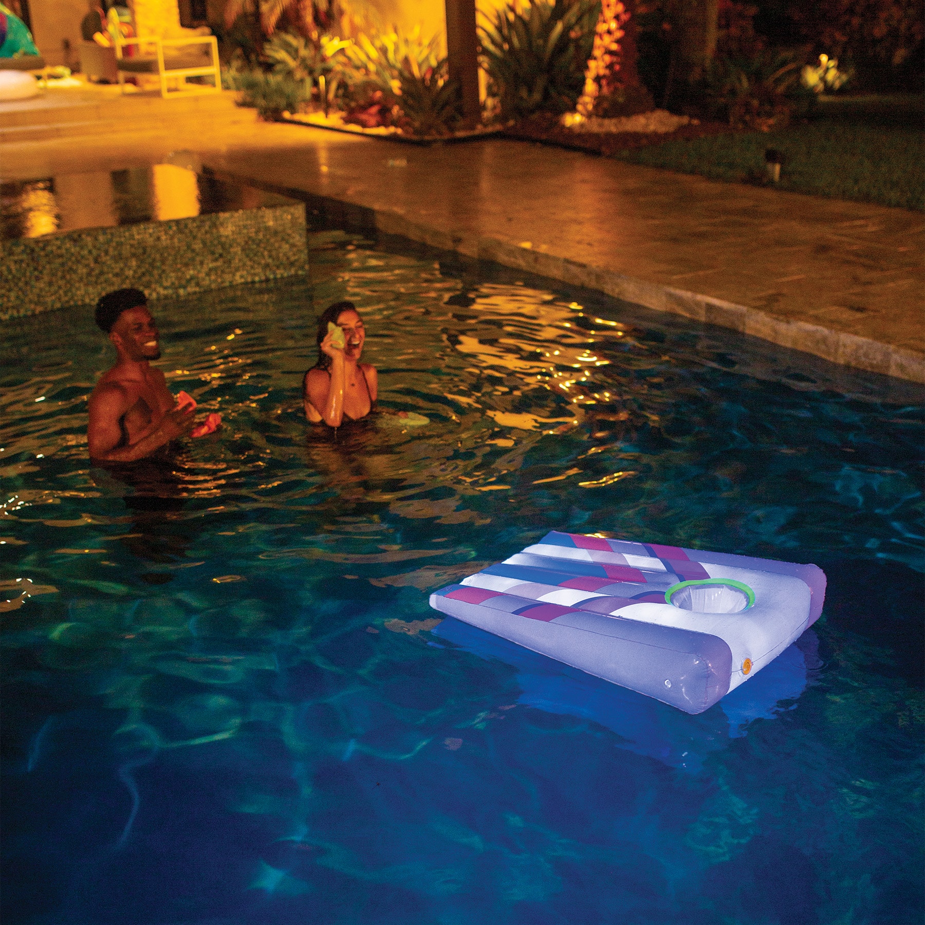 PoolCandy Illuminated Floating LED Cornhole Set