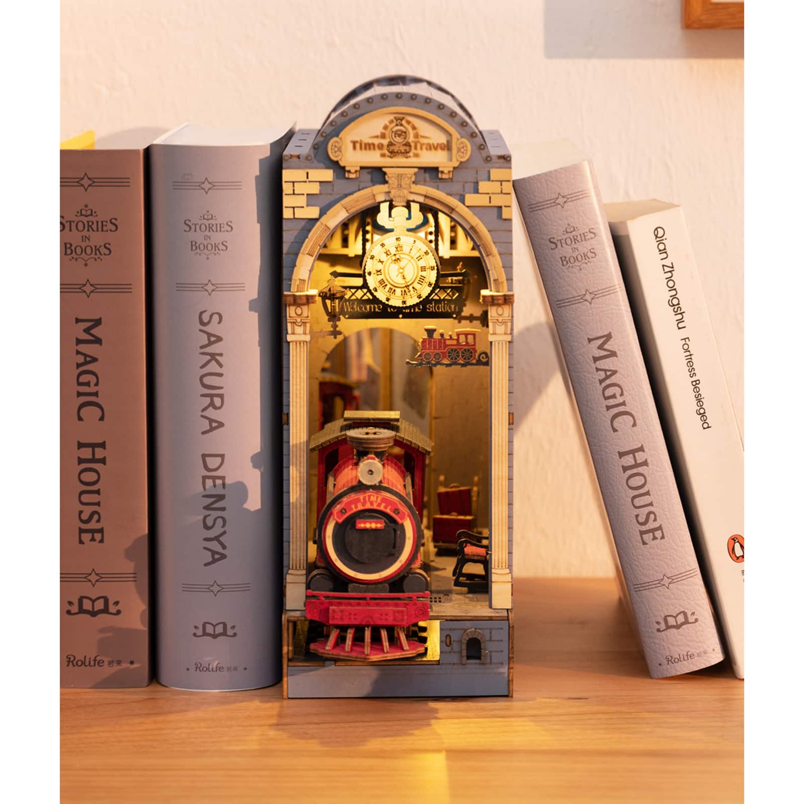 Rolife Time Travel Book Nook Shelf Insert DIY Miniature Kit