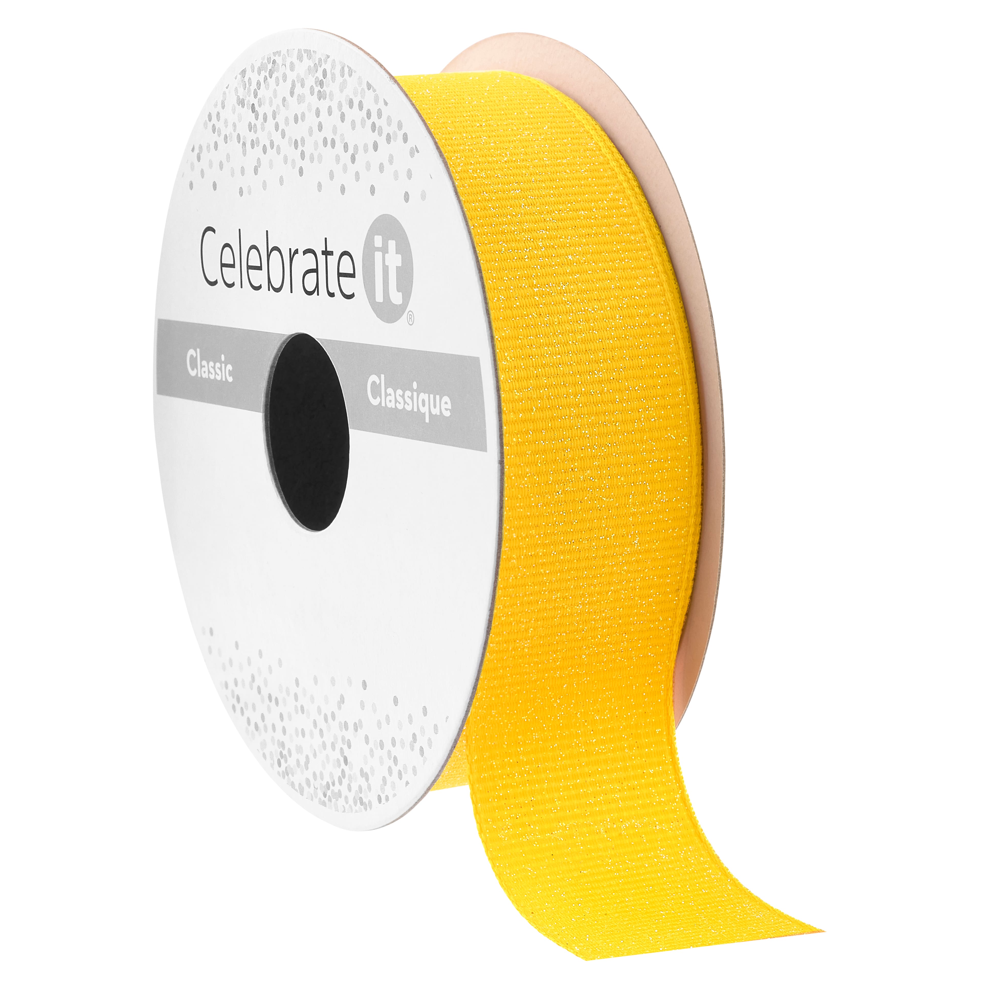 7/8" x 5yd. Grosgrain Glitter Ribbon by Celebrate It® Classic