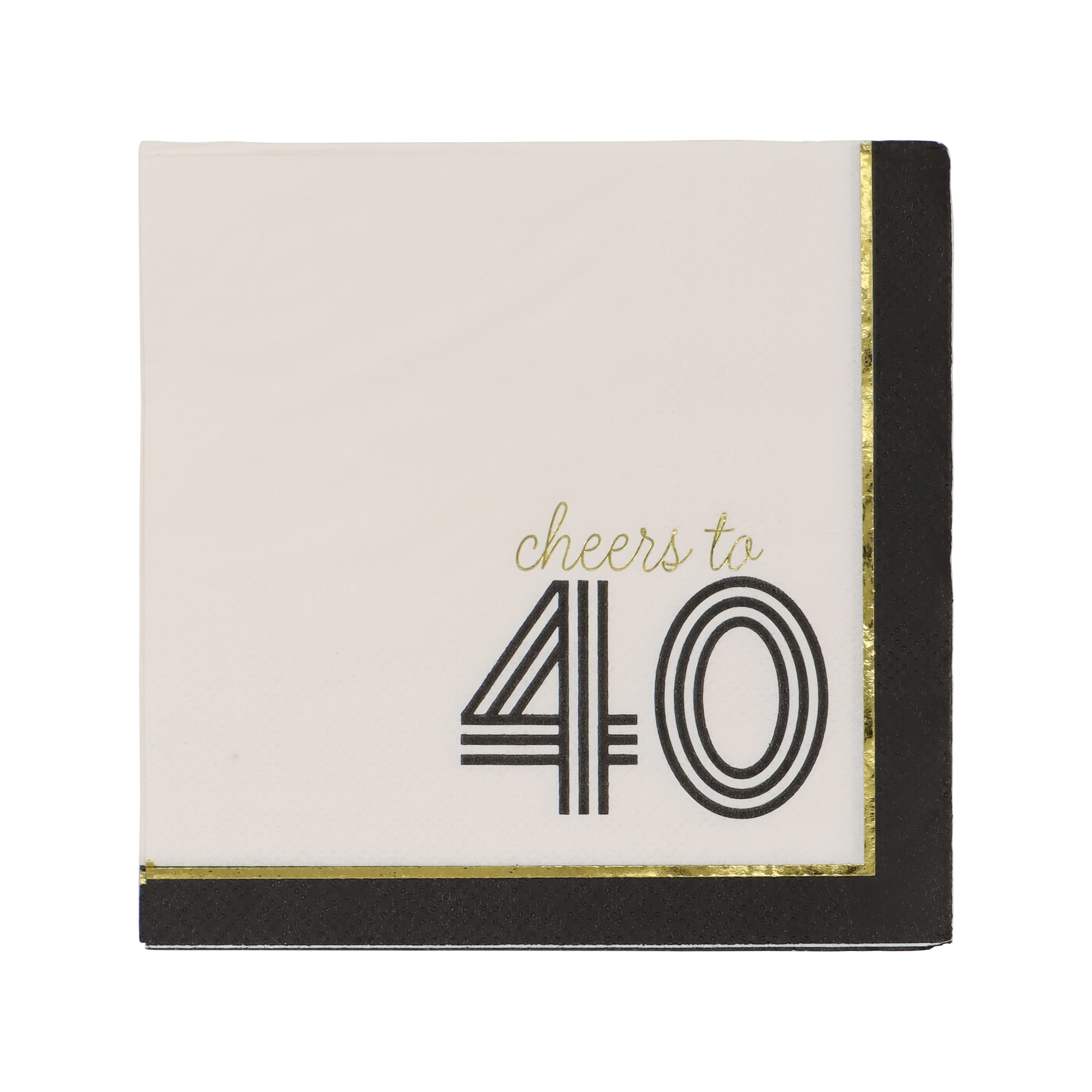 24 Packs: 20 ct. (480 total) Cheers to 40 Paper Beverage Napkins by Celebrate It™