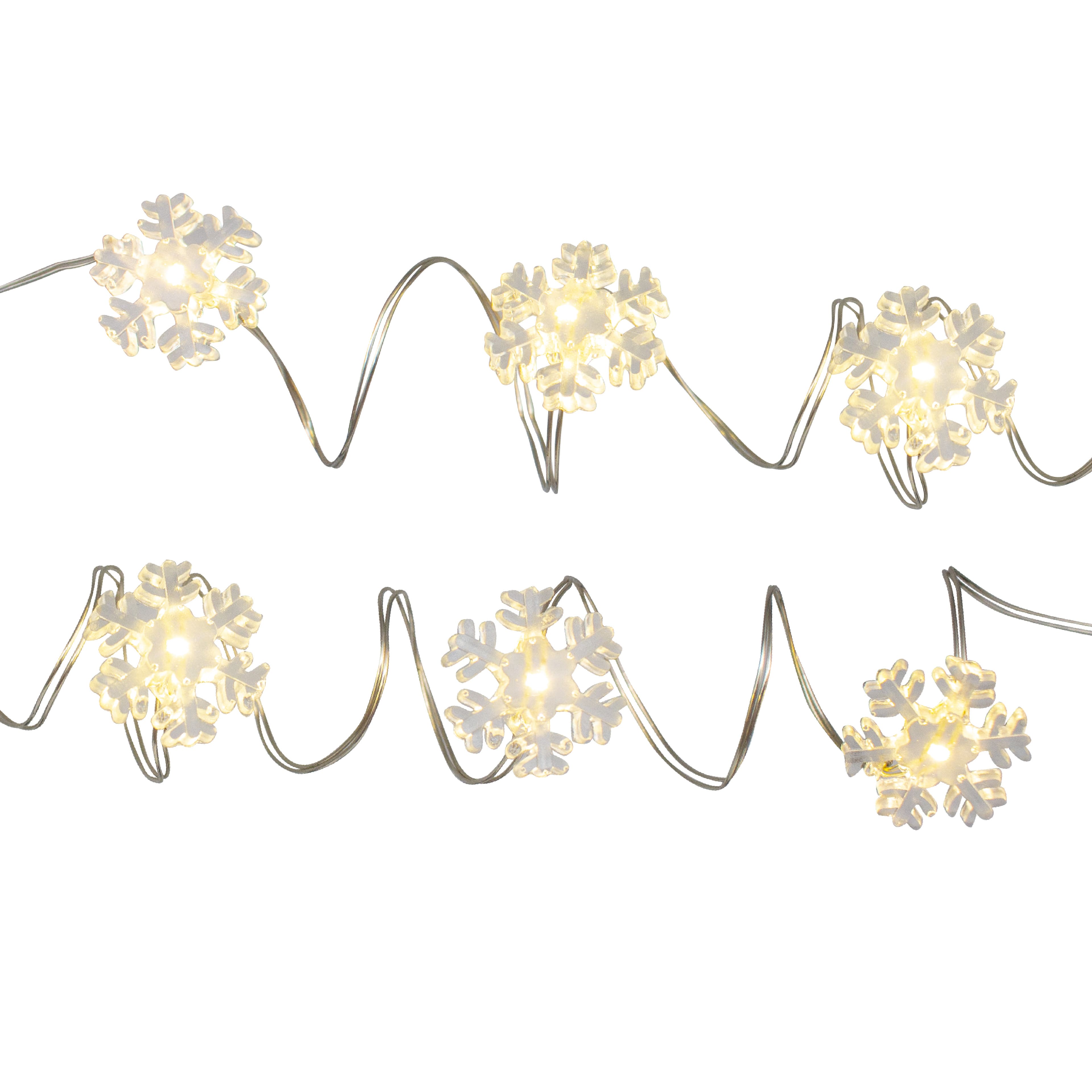 24ct. Warm White LED Snowflake String Lights on Silver Wire by Ashland®