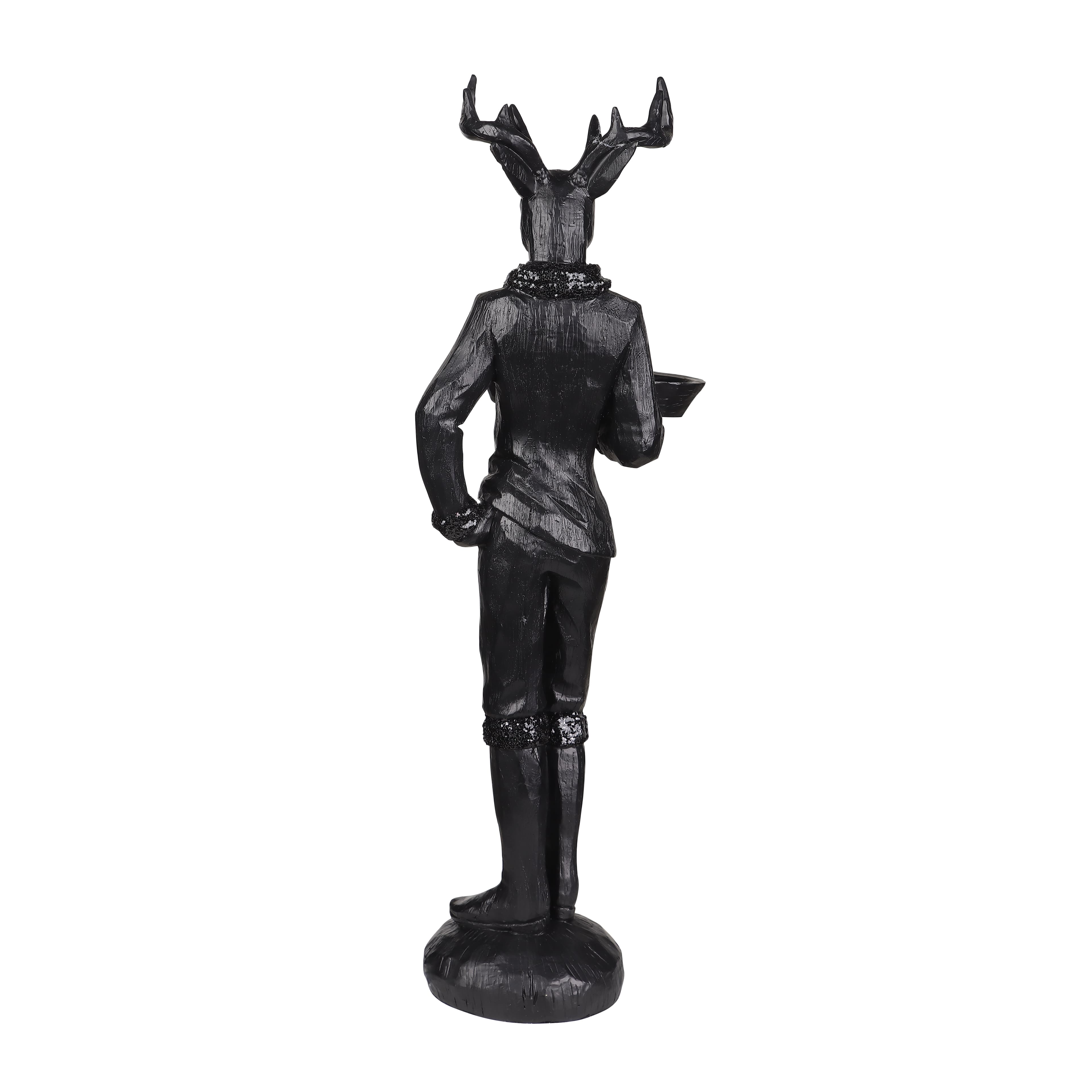 17.75" Black Deer Butler Tabletop Décor by Ashland®