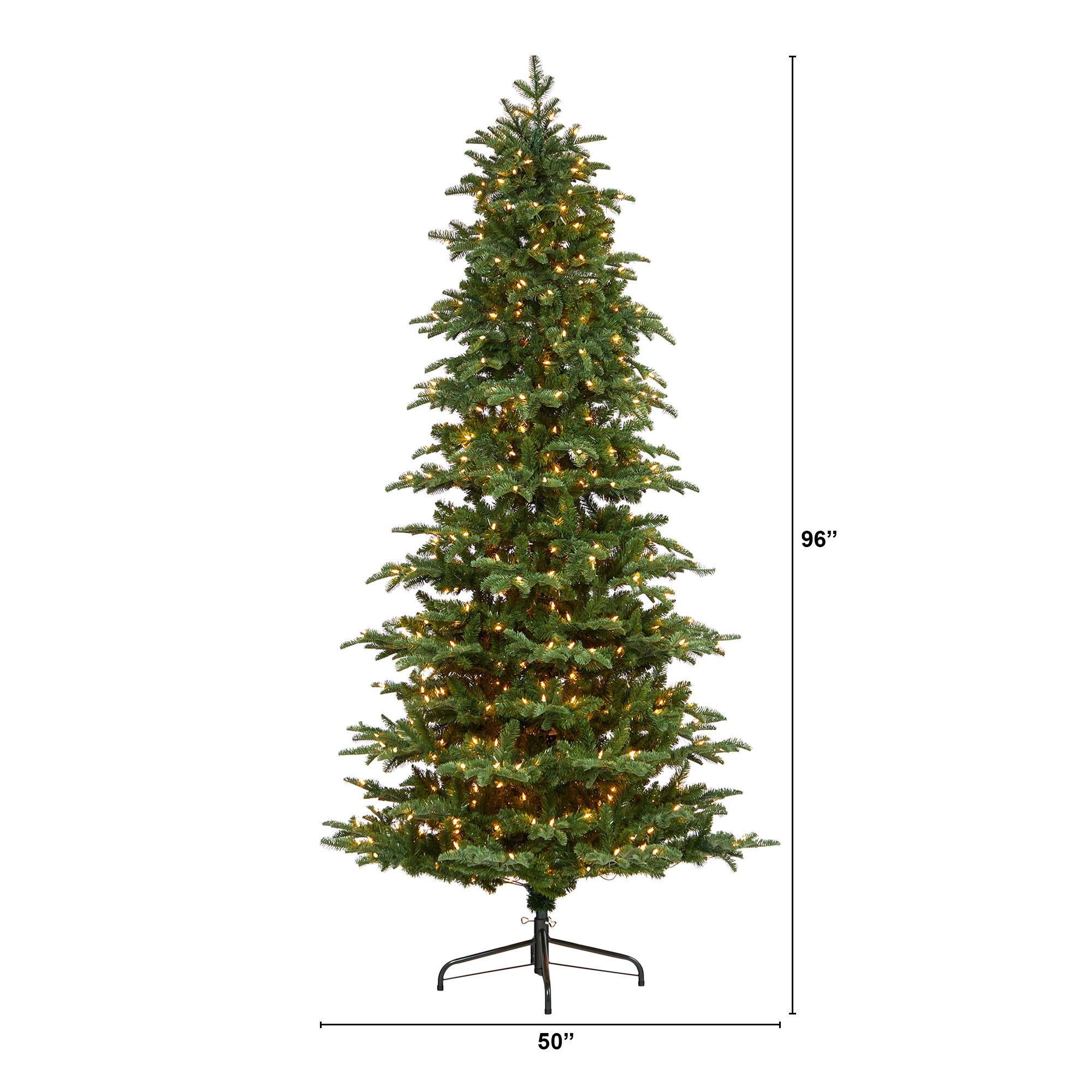 8ft. Pre-Lit South Carolina Fir Artificial Christmas Tree, Clear LED Lights