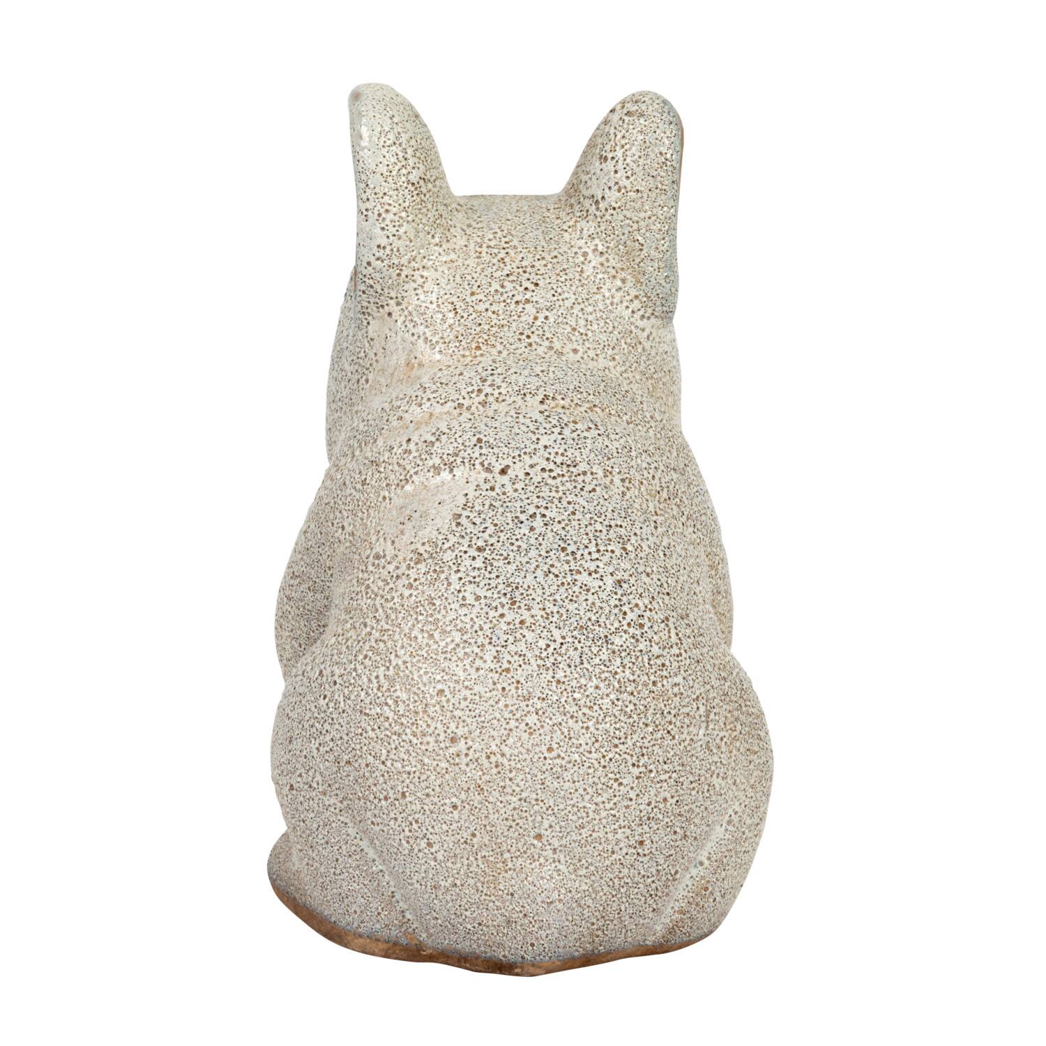 Hello Honey&#xAE; 6.25&#x22; White Terra Cotta French Bulldog Figurine