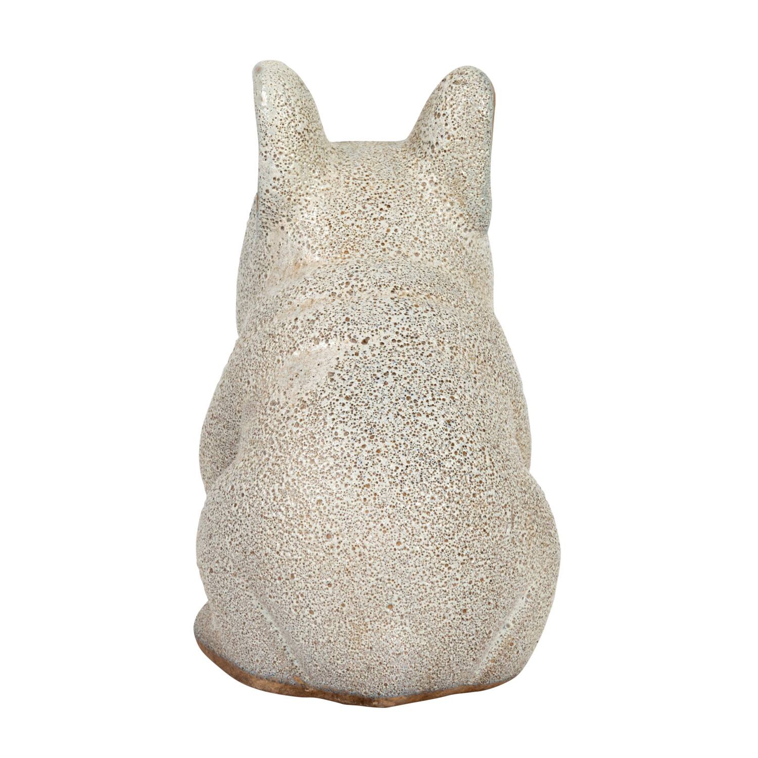 6.25&#x22; White Terra Cotta French Bulldog Figurine