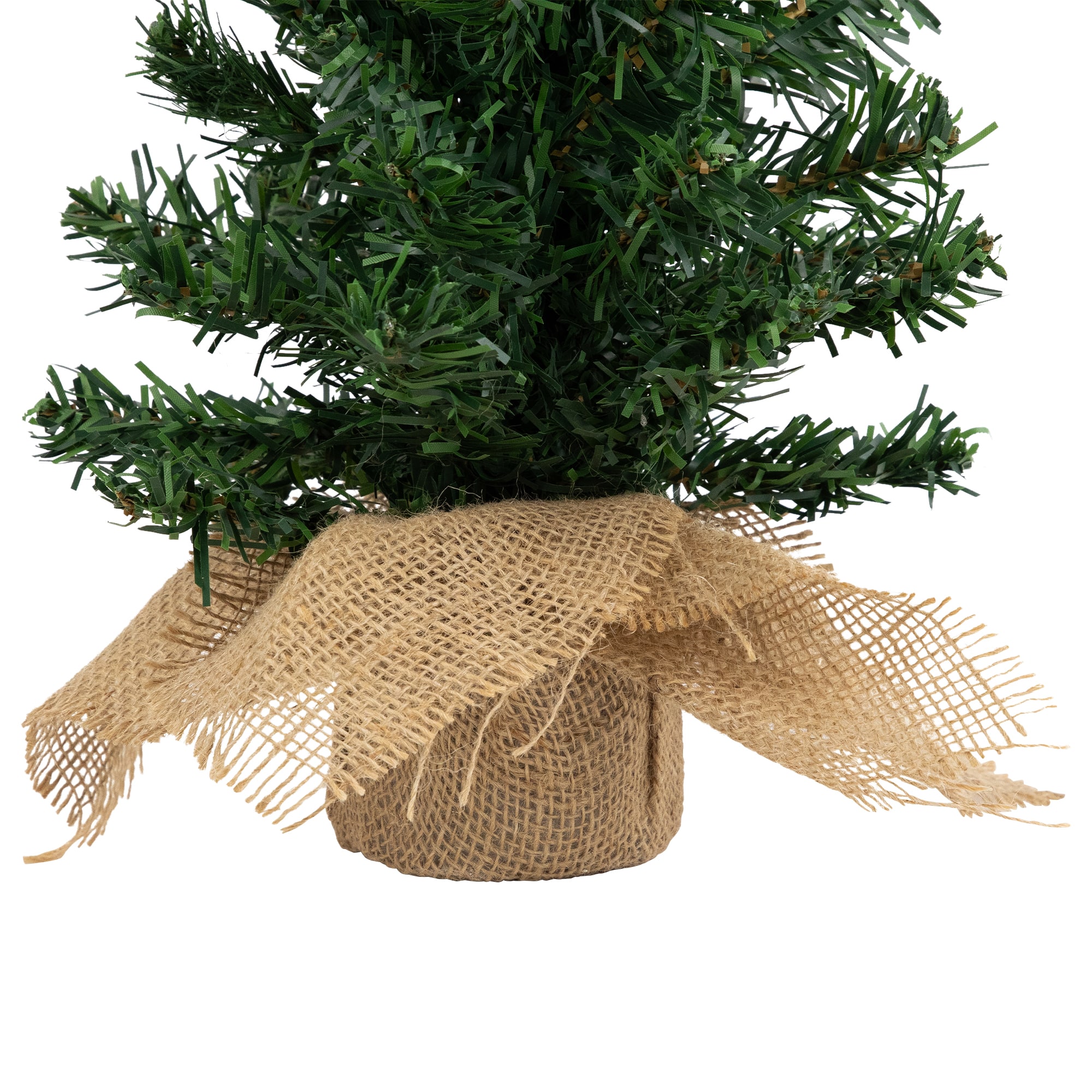 18&#x22; Unlit Two-Tone Mixed Pine Artificial Christmas Tree with Burlap Base