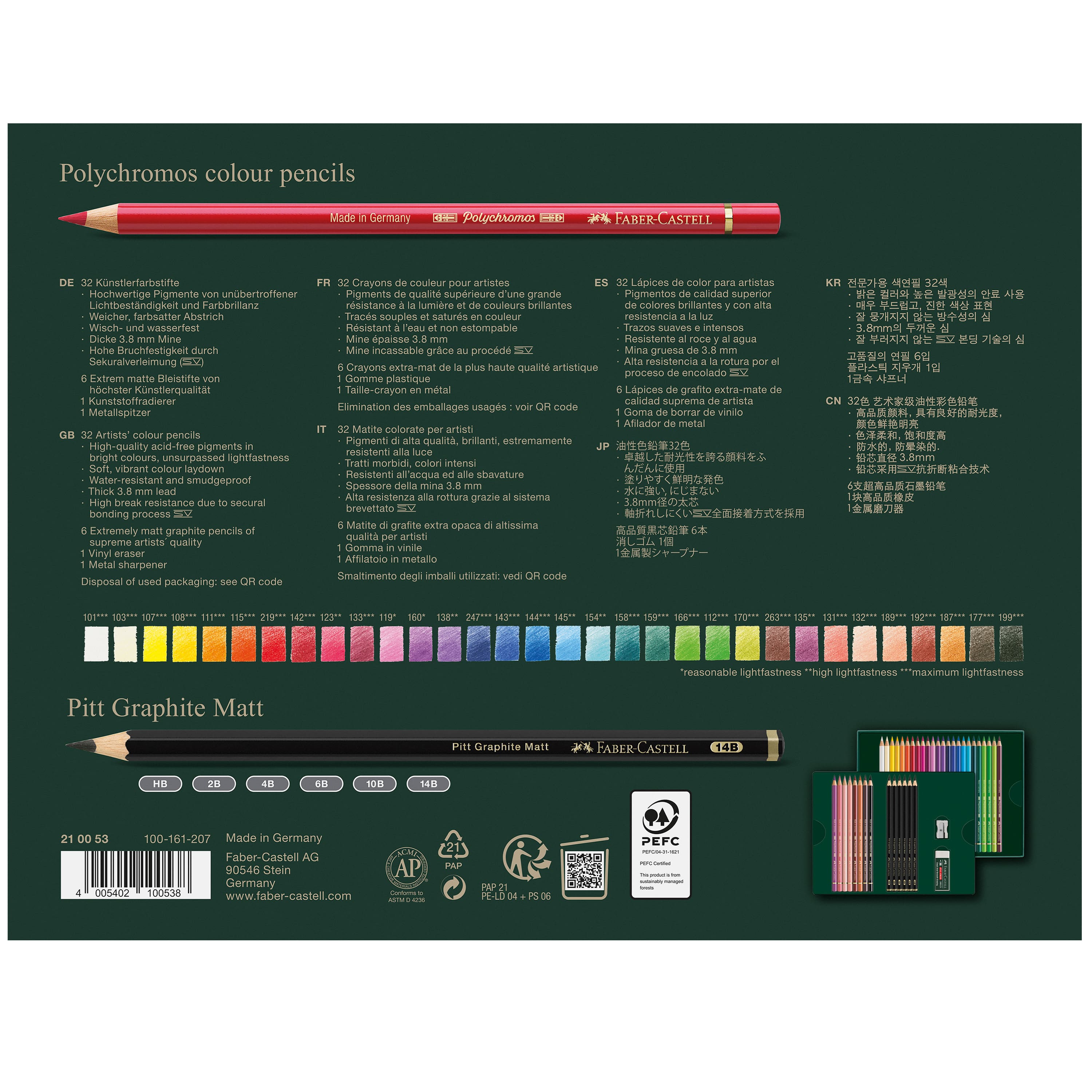 Faber-Castell Polychromos &#x26; Graphite Matte 40-Piece Pencil Set