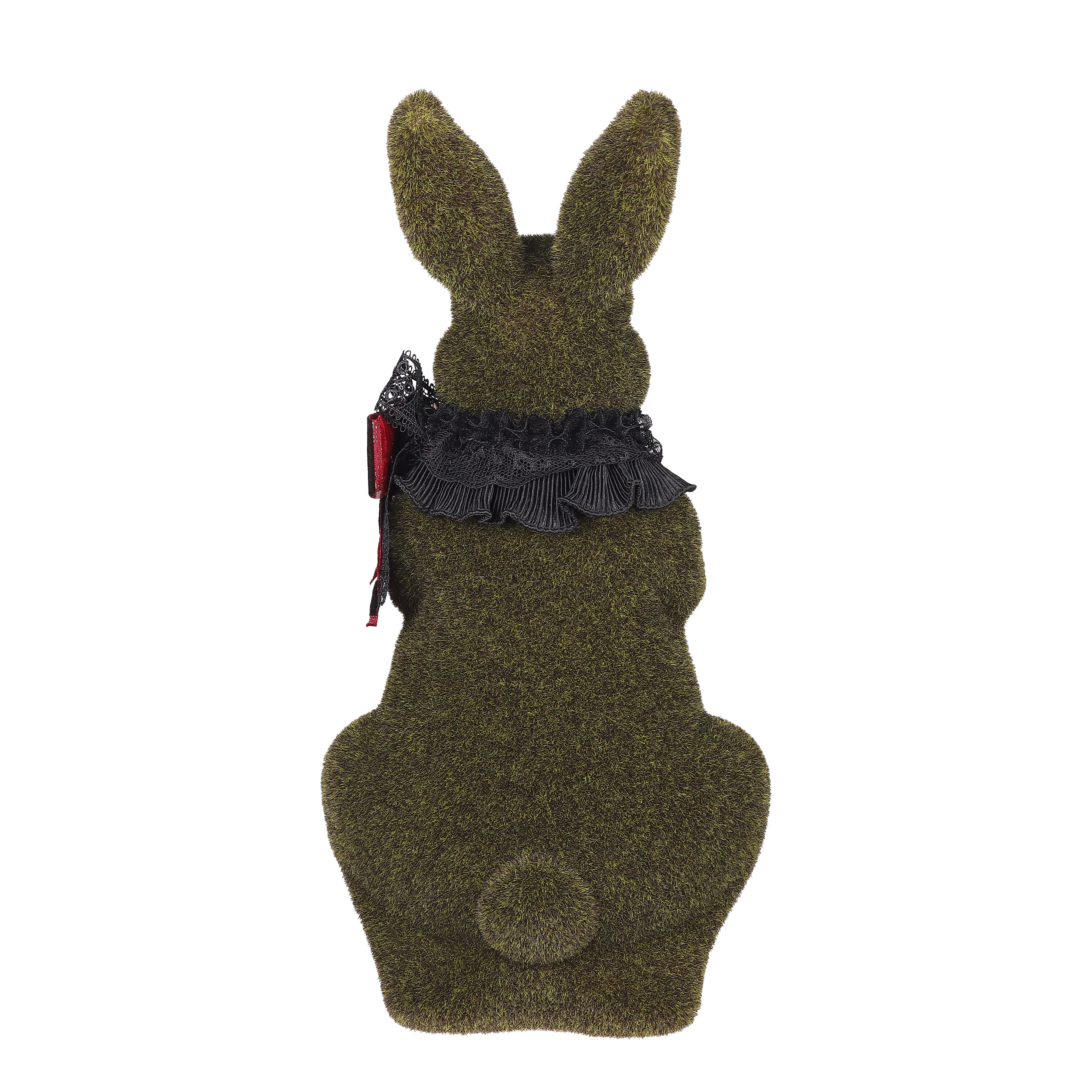 18&#x22; Faux Grass Tabletop Bunny with Scarf &#x26; Pocket Watch by Ashland&#xAE;