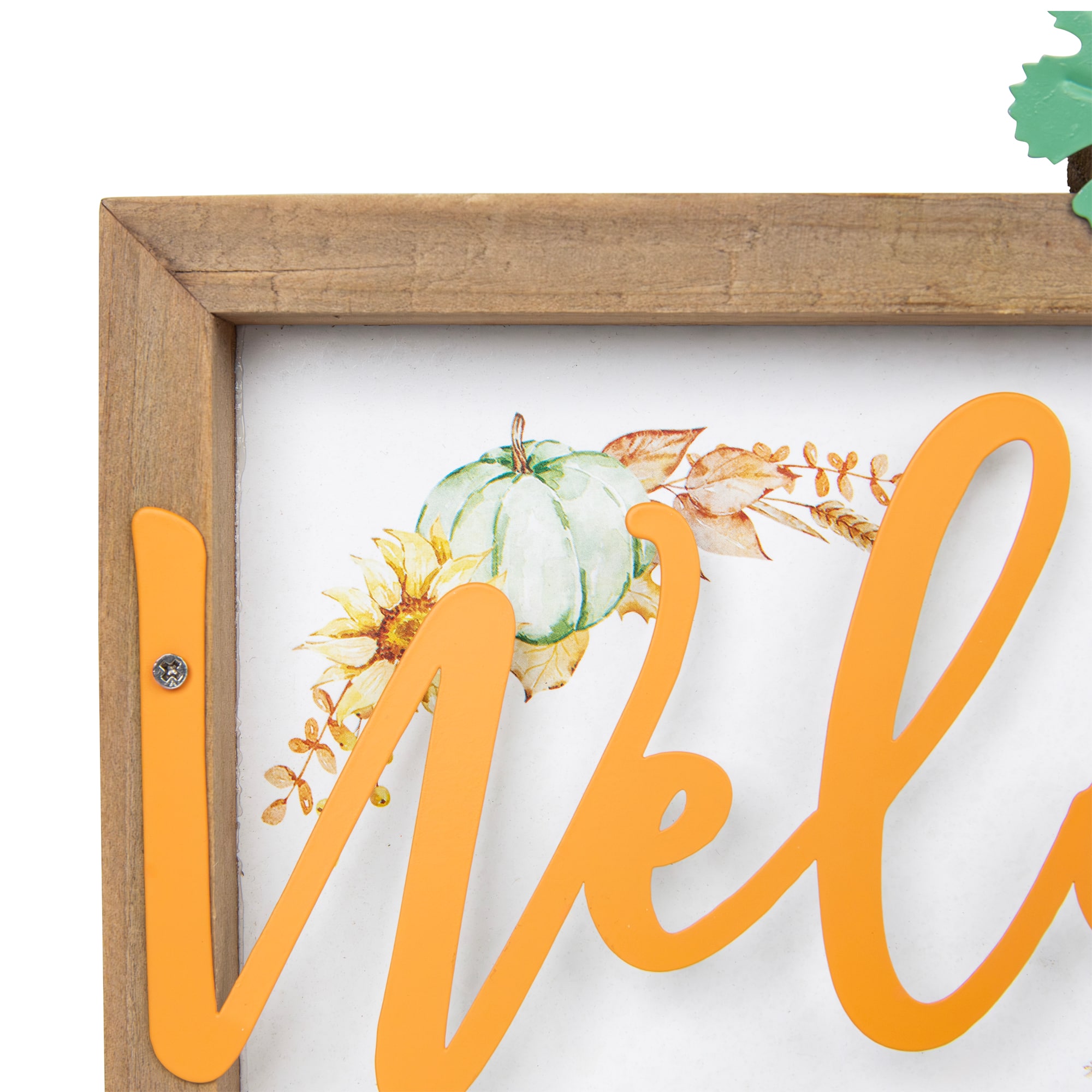 Pumpkins and Sunflowers Welcome Fall Harvest Wall Sign - 11"