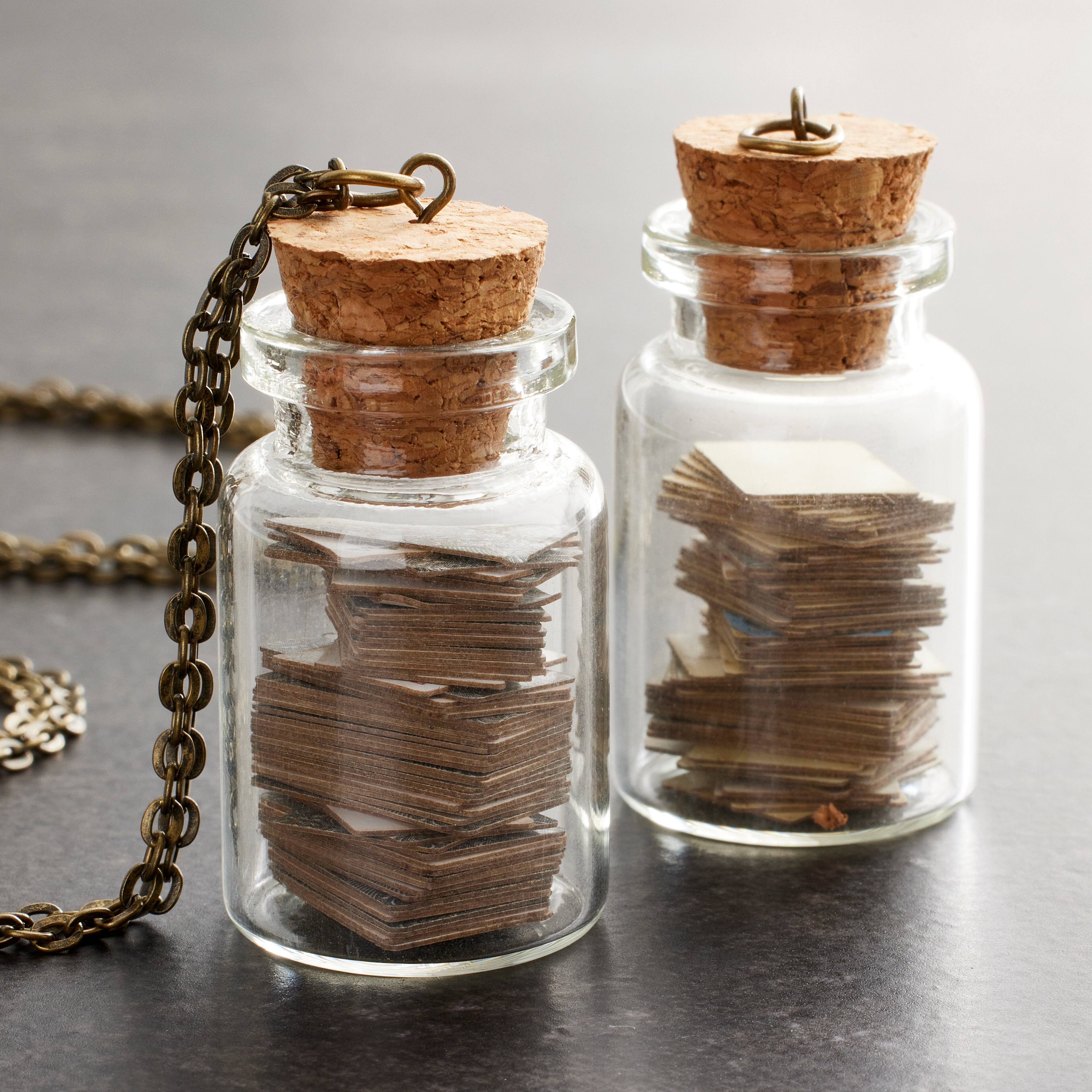 12 Packs: 2 ct. (24 total) Found Objects Clear Glass Bottles by Bead Landing™