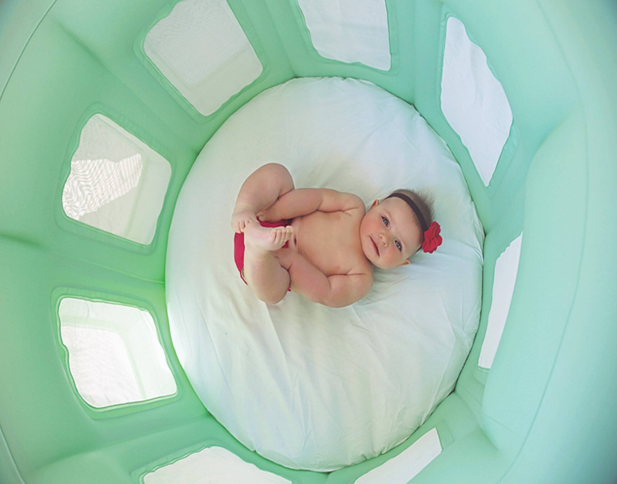 Room to Grow 44&#x22; Green 4-in-1 Portable Inflatable Baby Play Yard