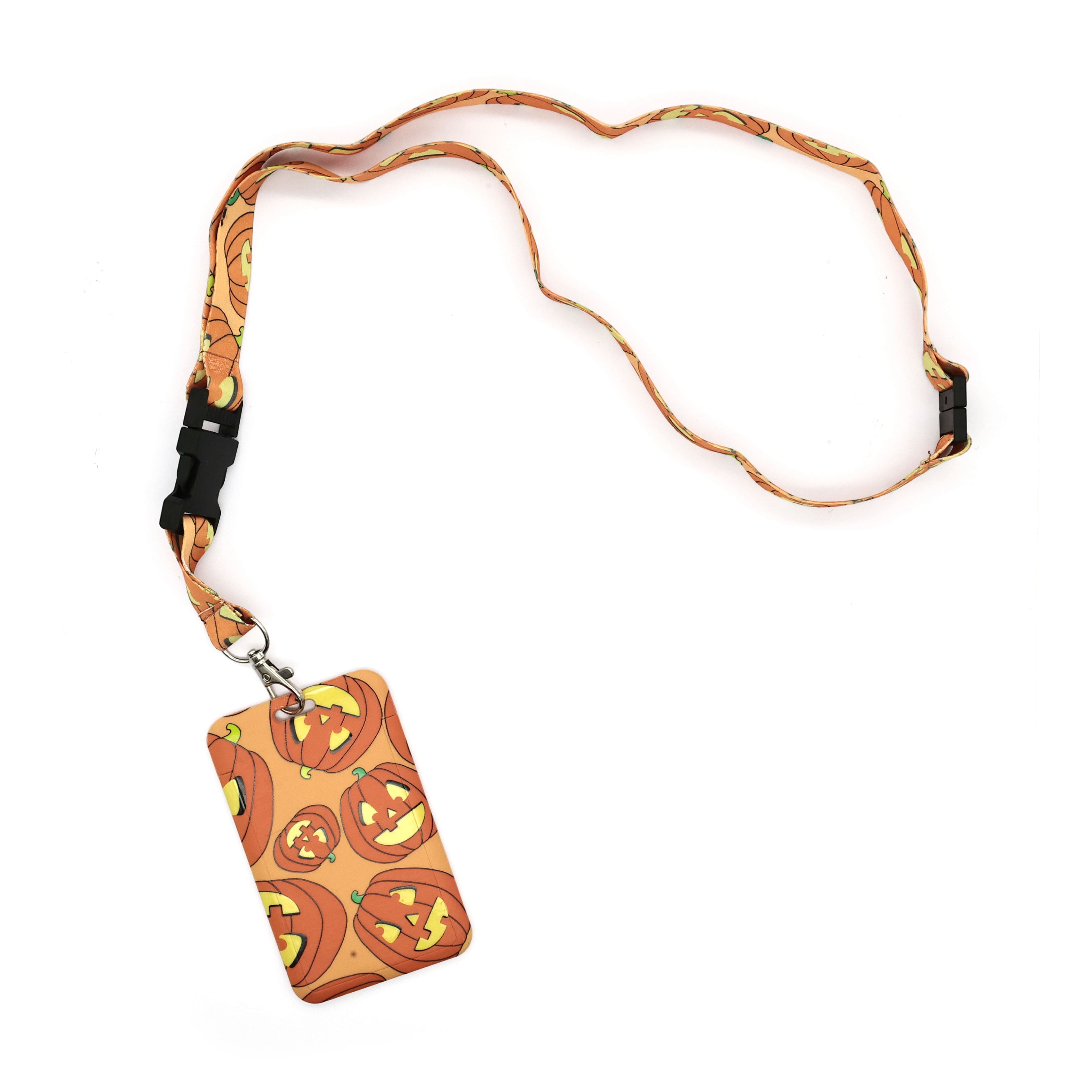 Orange &#x26; Yellow Jack-O&#x27;-Lantern Lanyard ID Holder by Creatology&#x2122;