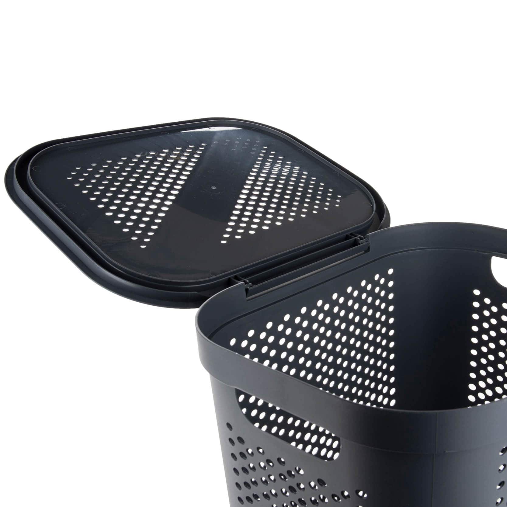 Mind Reader 60L Perforated Plastic Laundry Hamper with Lid