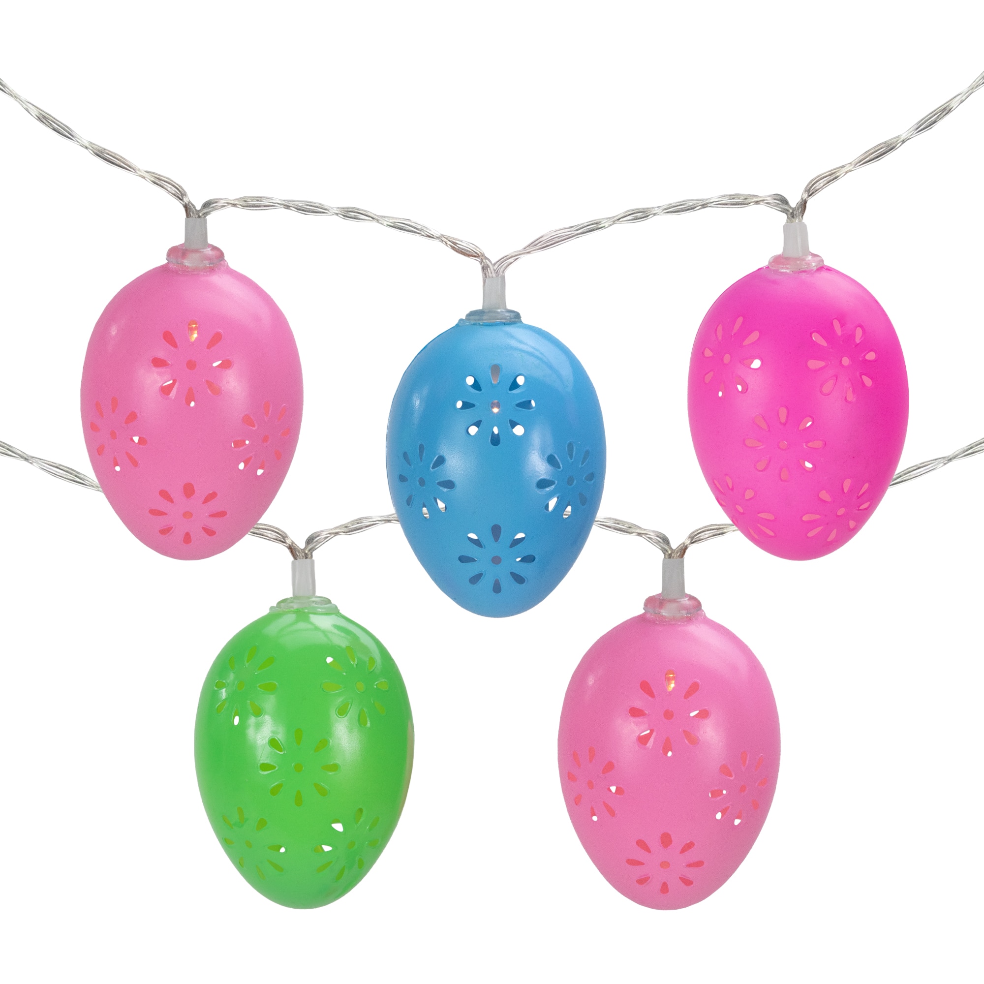 10ct. Multicolor Easter Egg LED String Lights with Clear Wire