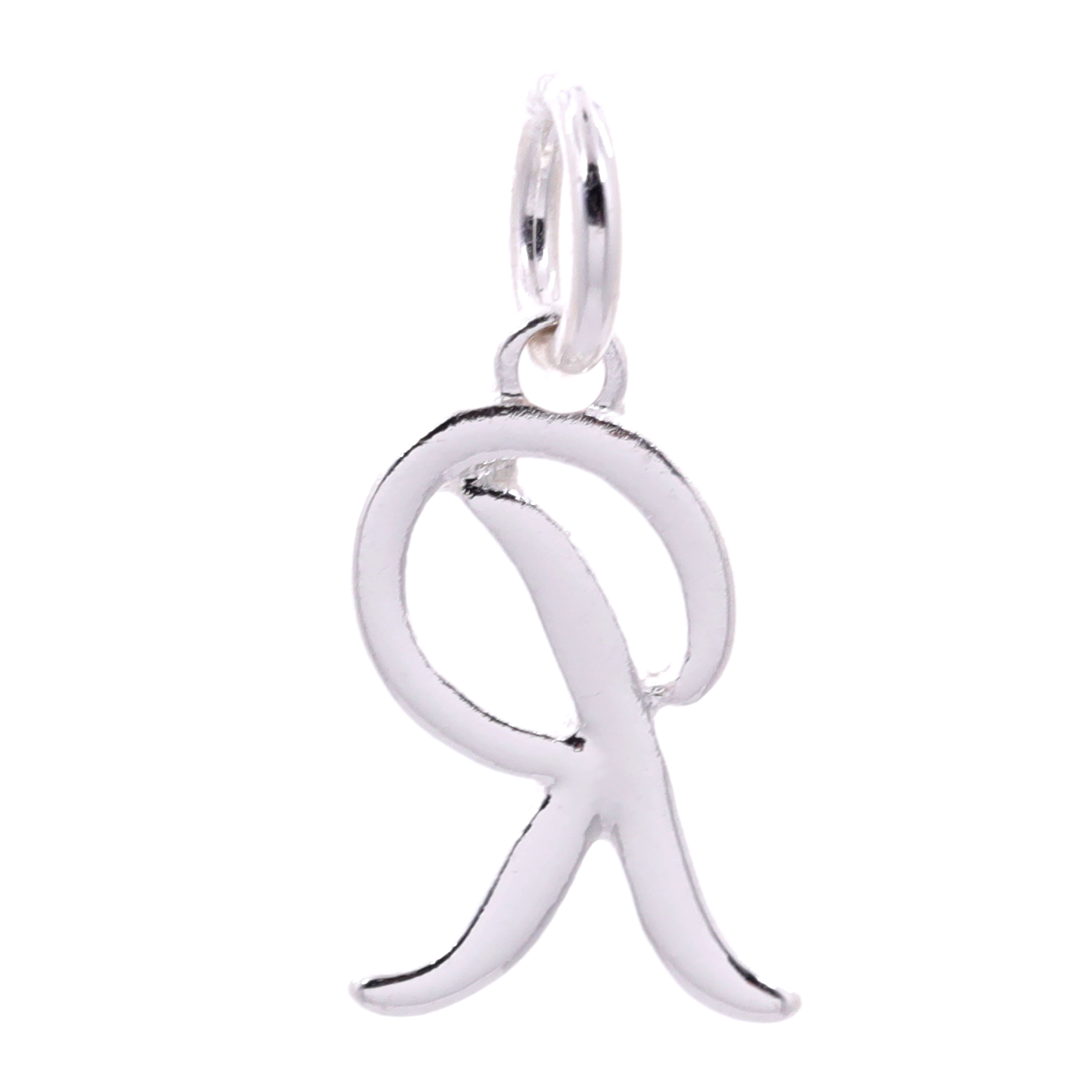 Silver Plated Script Letter Charm by Bead Landing&#x2122;