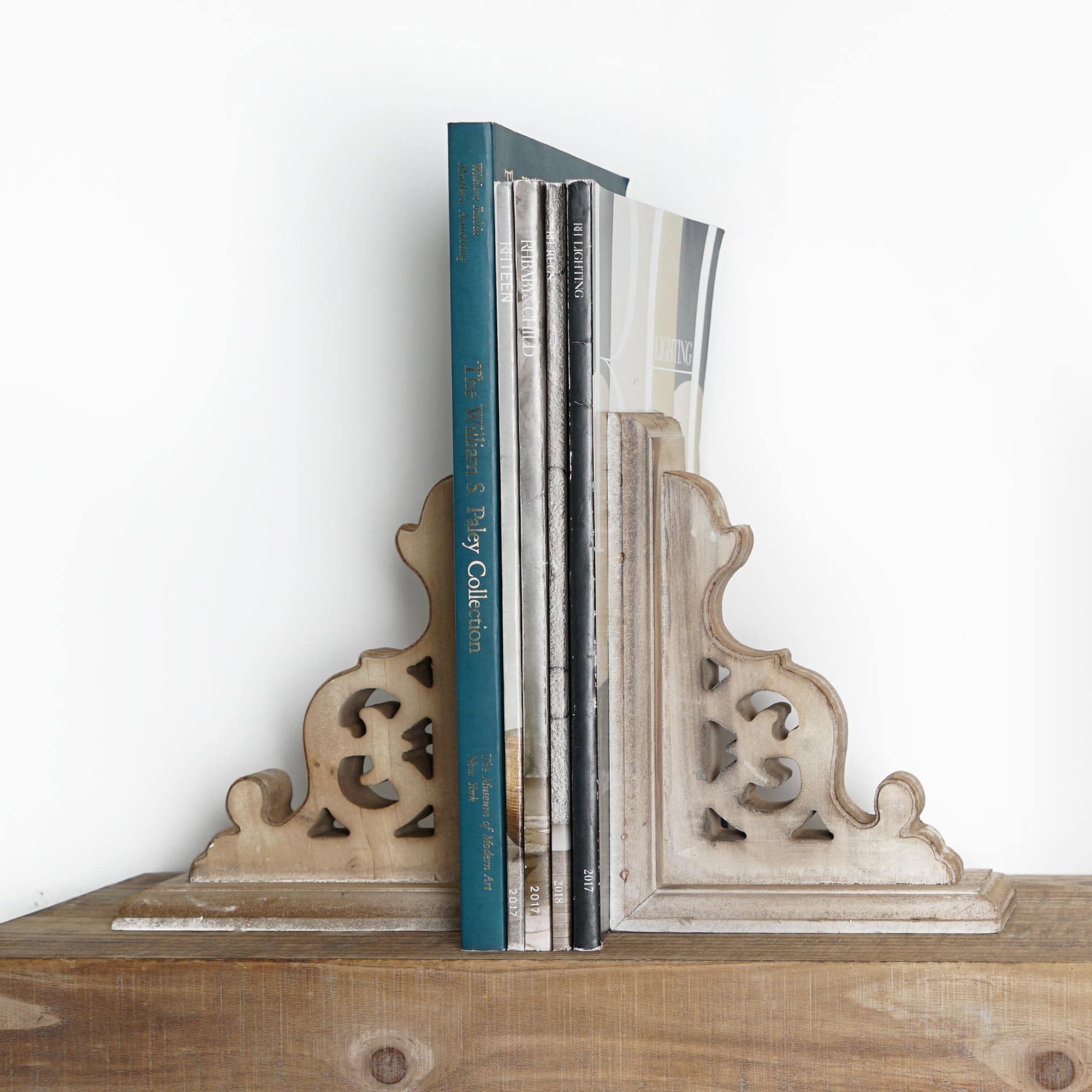 American Art D&#xE9;cor&#x2122; 8&#x22; Vintage Decorative Wood Bookends, 2ct.