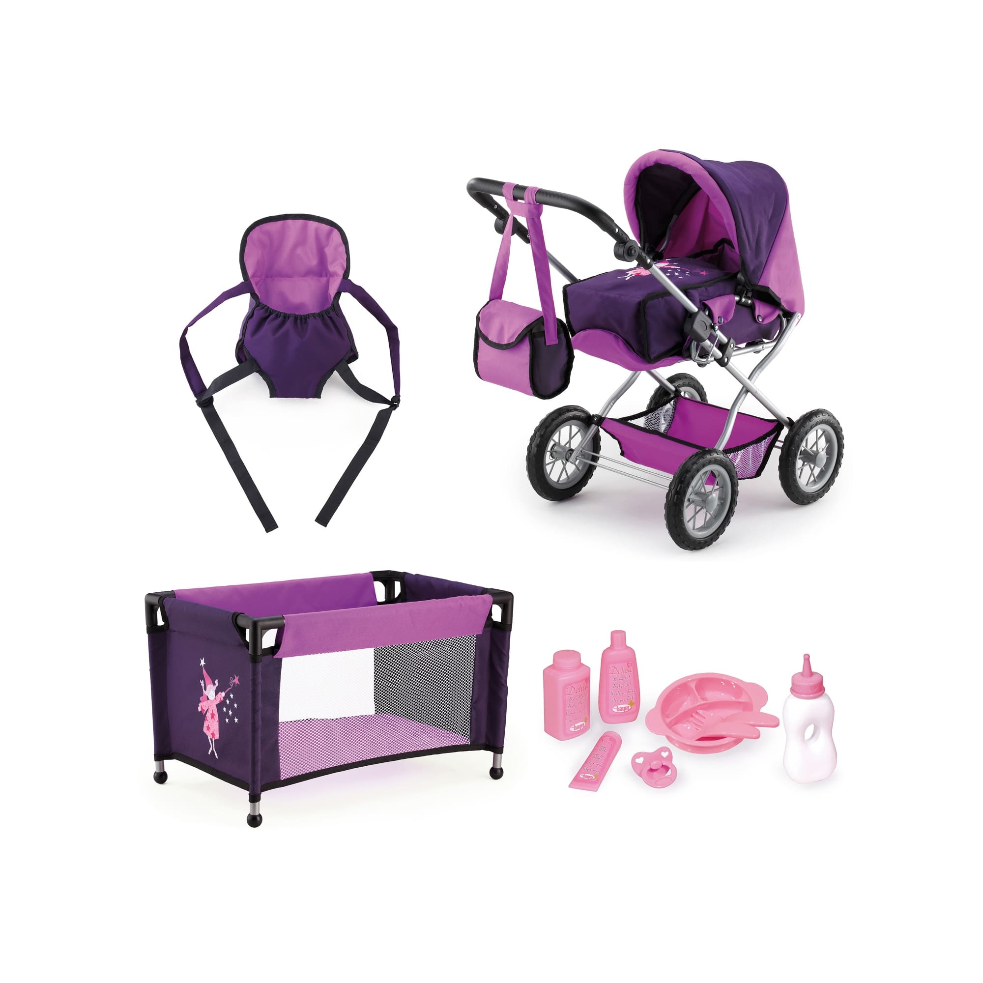 Bayer Design Combi Grande Purple Fairy Pram &#x26; Travel Bed Set