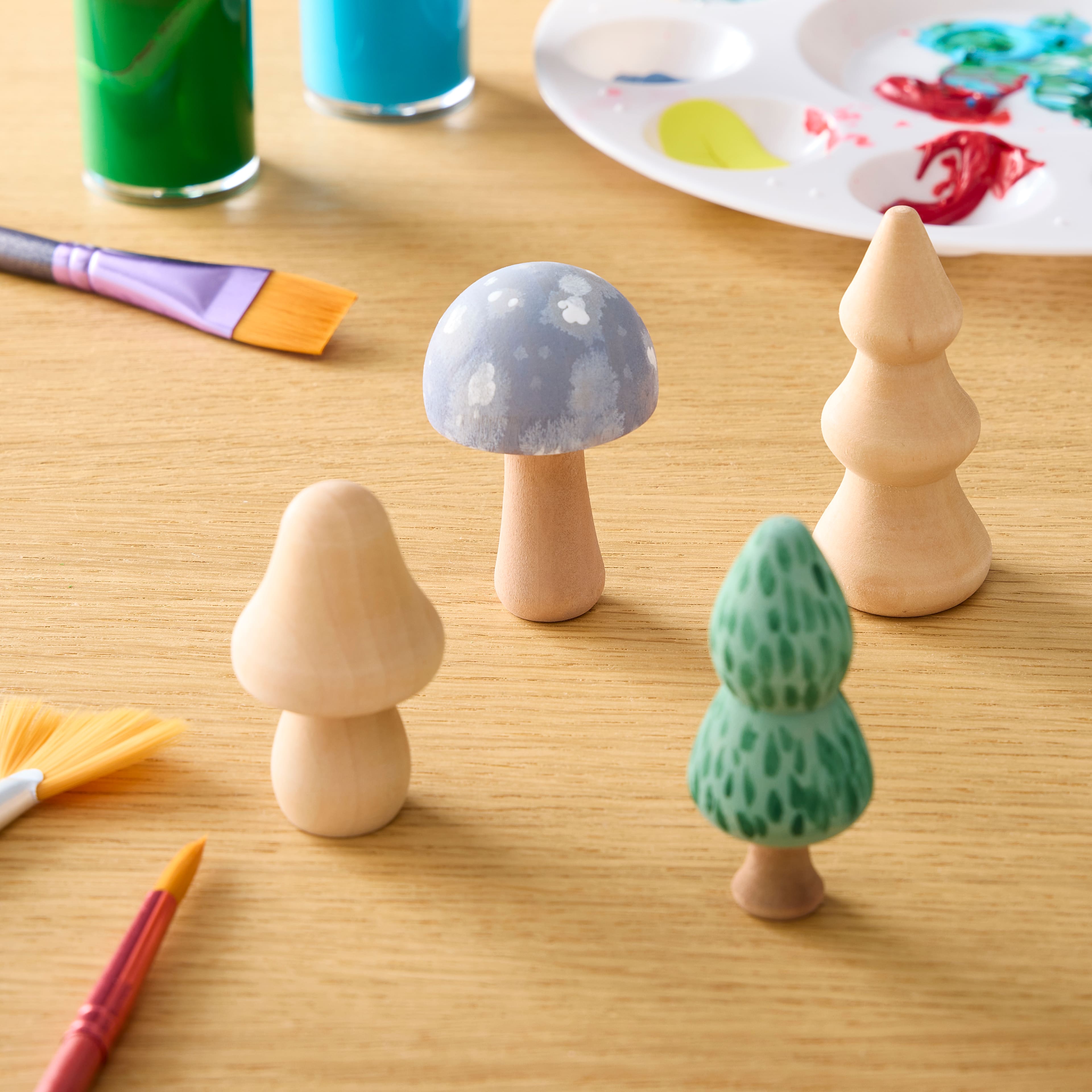 12 Packs: 4 ct. (48 total) Mushroom &#x26; Tree Peg Figures by Creatology&#x2122;