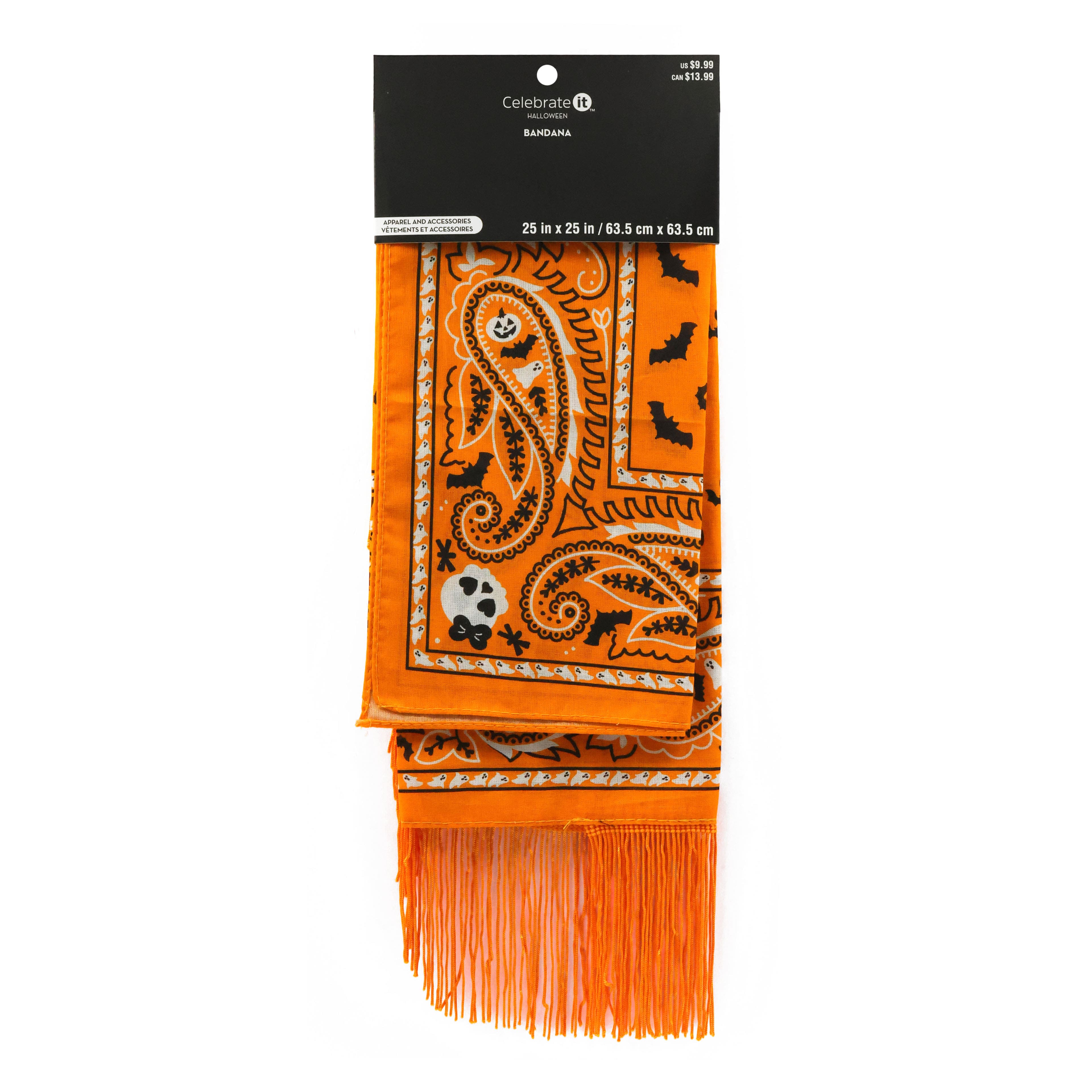 25&#x22; Orange Bat &#x26; Cat Bandana by Celebrate It&#x2122;