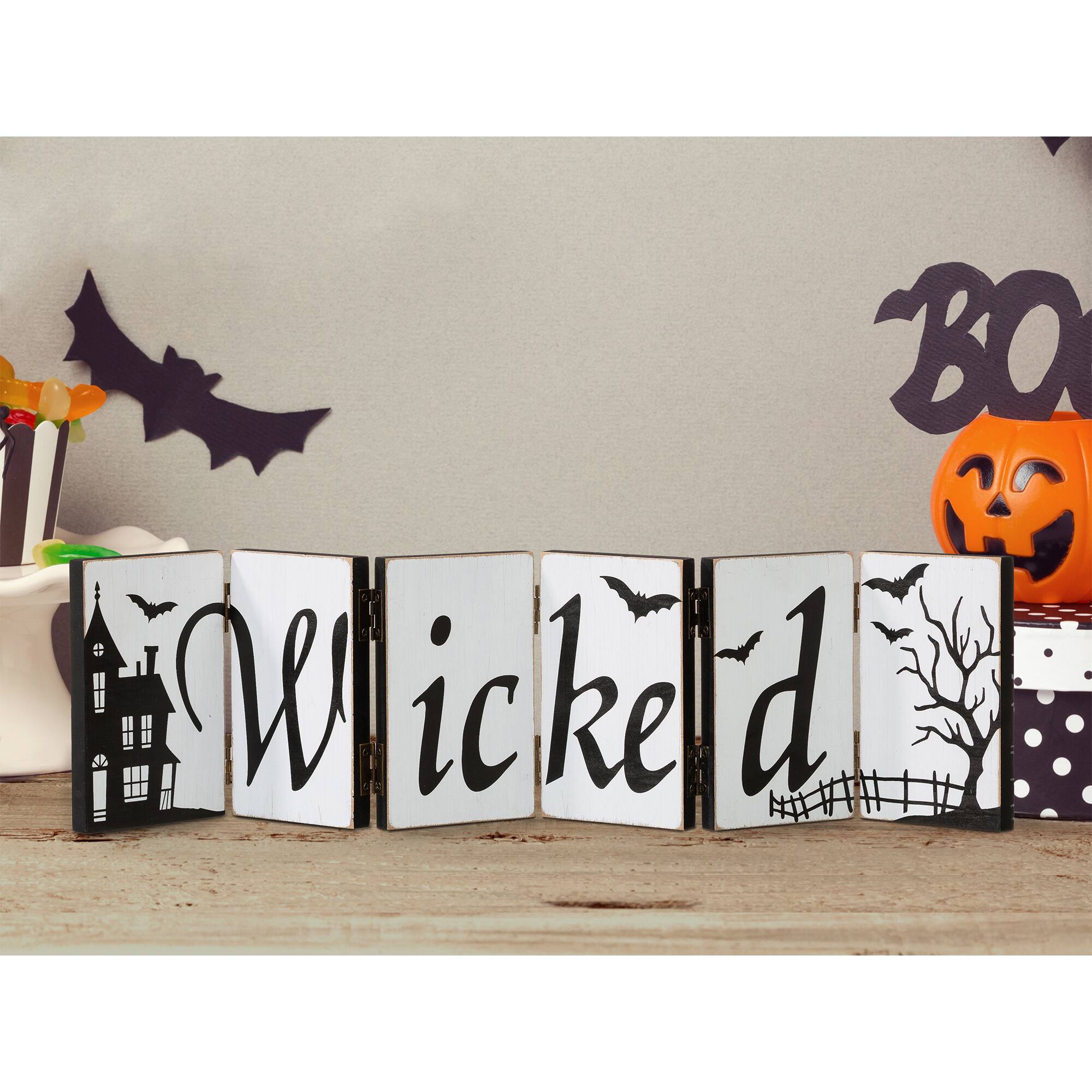 Glitzhome® 20" Halloween Hinged Table Sign