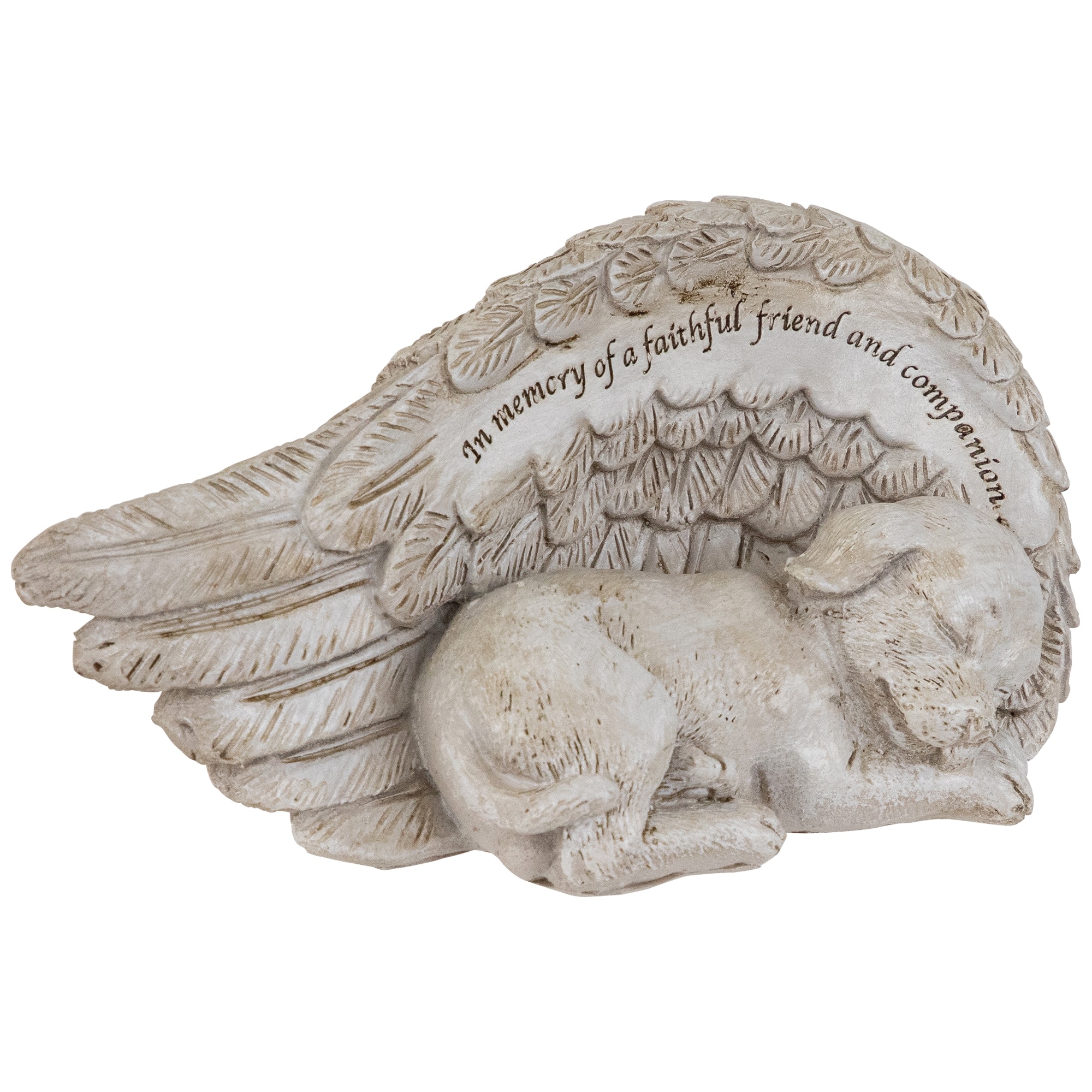 7" Sleeping Angel Dog Memorial Outdoor Garden Statue