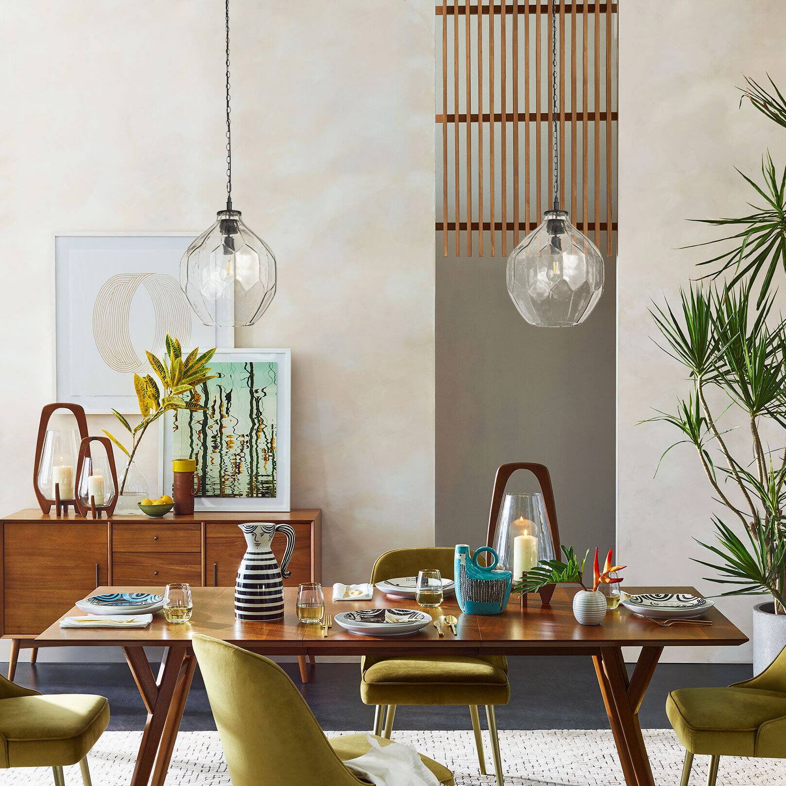 Hello Honey® Matte Black Oversized Geometric Glass Ceiling Light