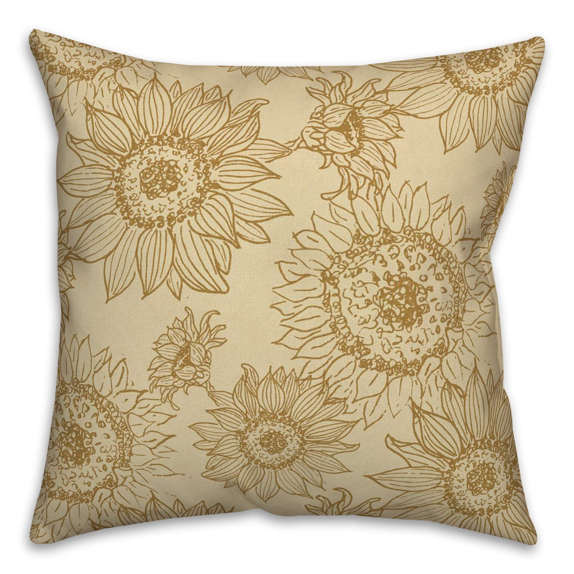 Large Sunflower Head Throw Pillow