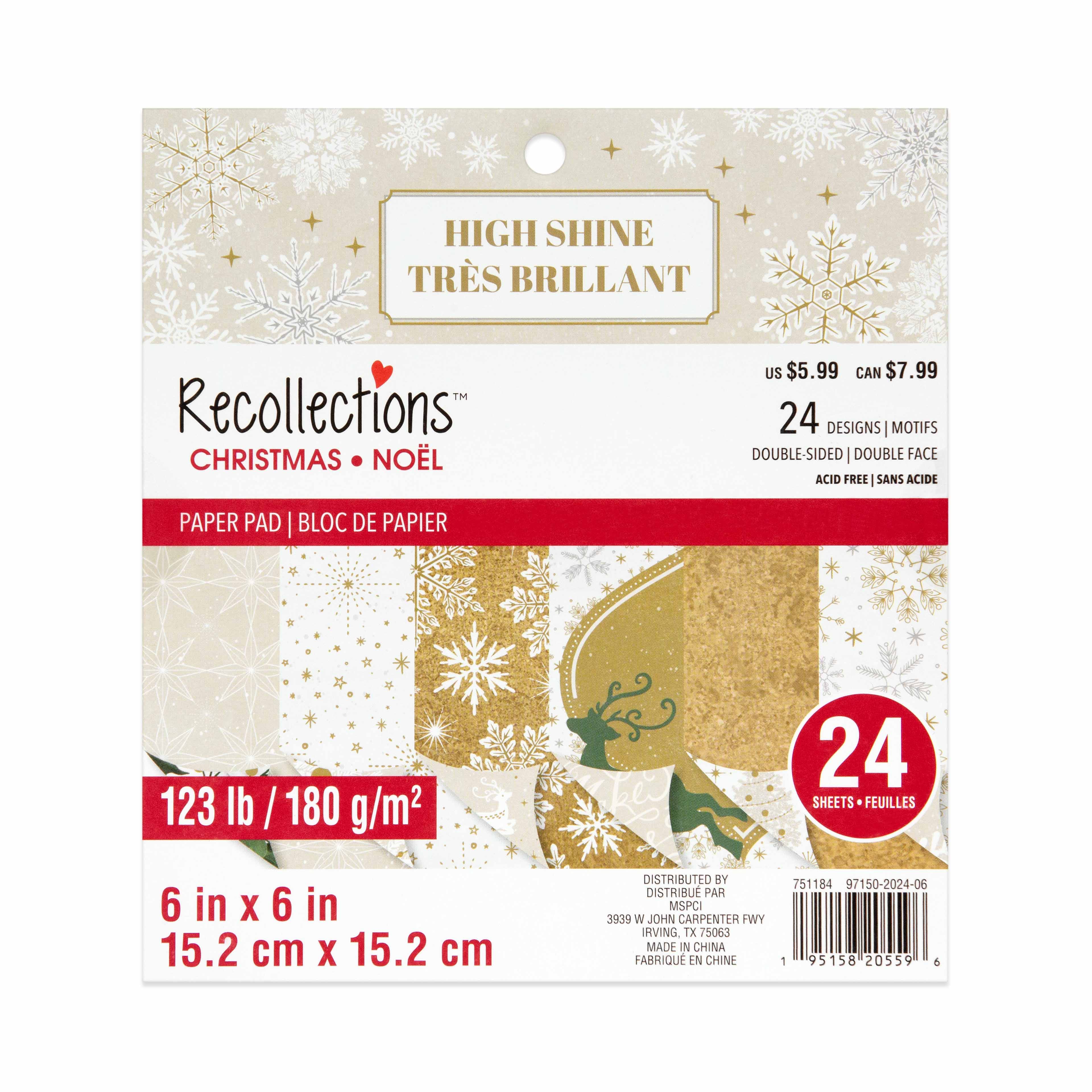 6&#x22; x 6&#x22; High Shine Double-Sided Paper Pad by Recollections&#x2122;, 24 Sheets