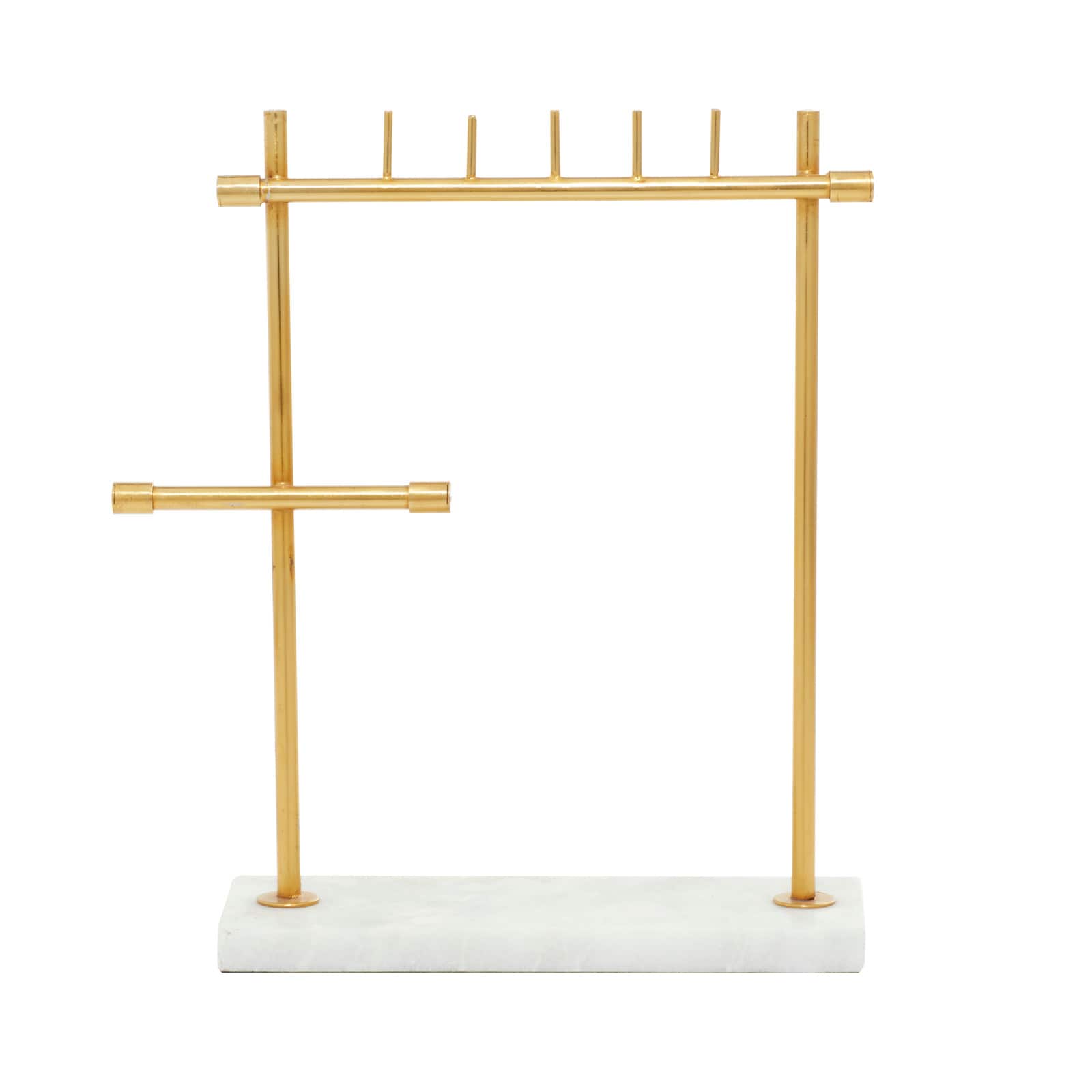 Gold Marble Modern Jewelry Stand, 13&#x22; x 12&#x22; x 4&#x22;