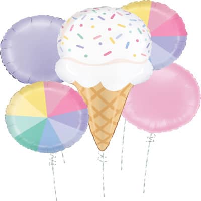 Ice Cream 5-Piece Foil Balloon Bouquet By Anagram | Michaels®