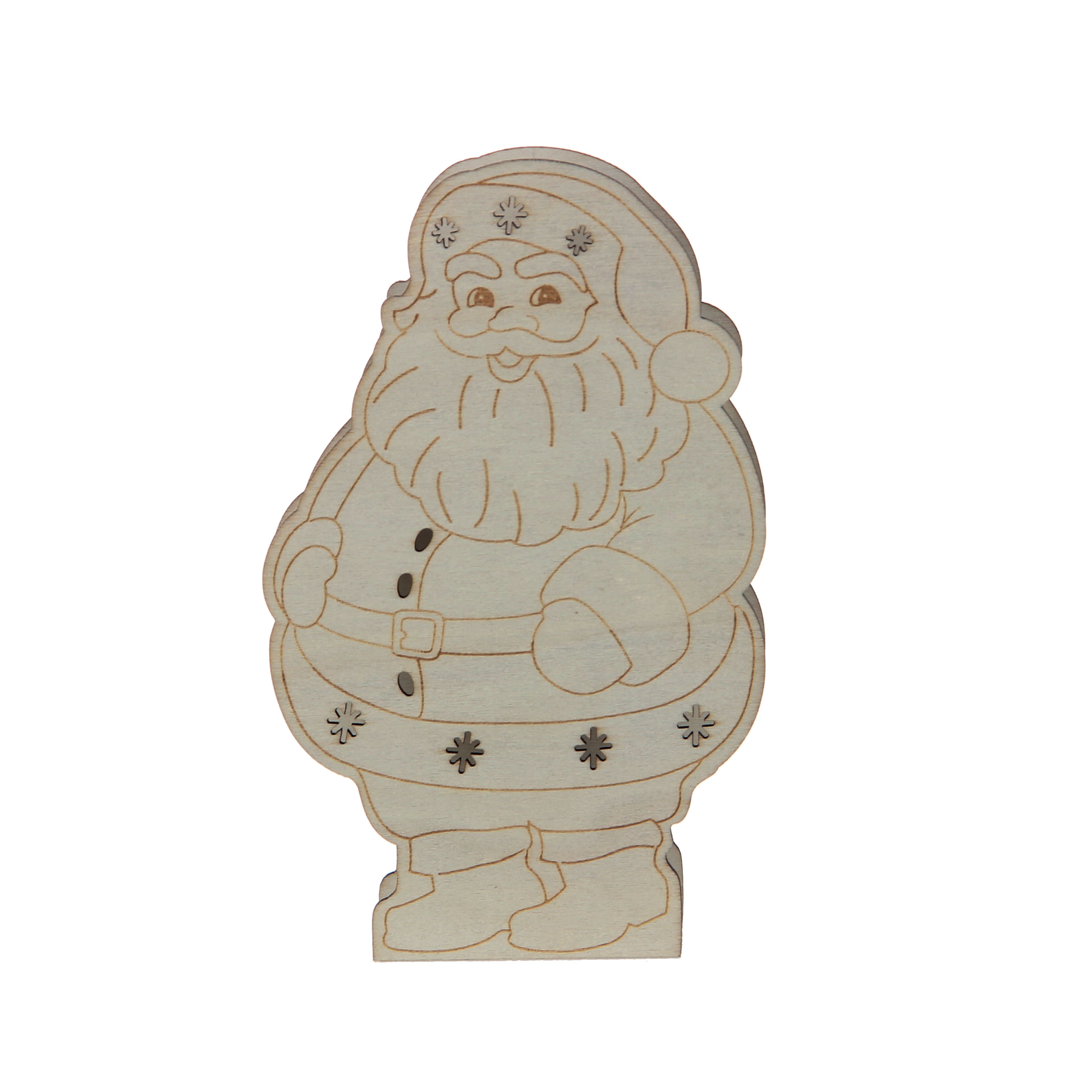 6.5&#x22; DIY Santa LED Wood D&#xE9;cor by Make Market&#xAE;